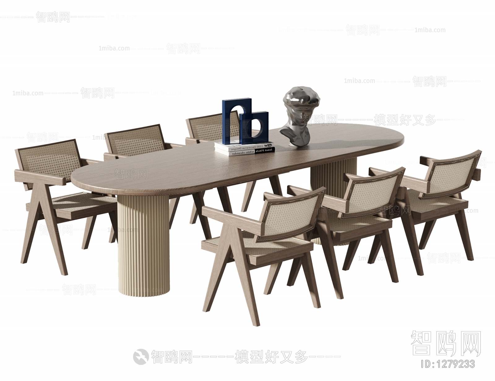 Wabi-sabi Style Dining Table And Chairs