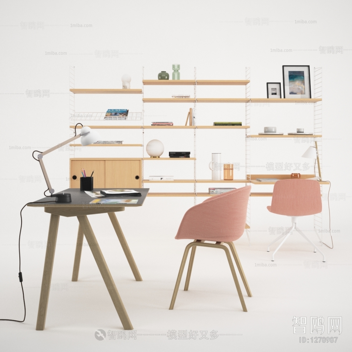 Nordic Style Computer Desk And Chair