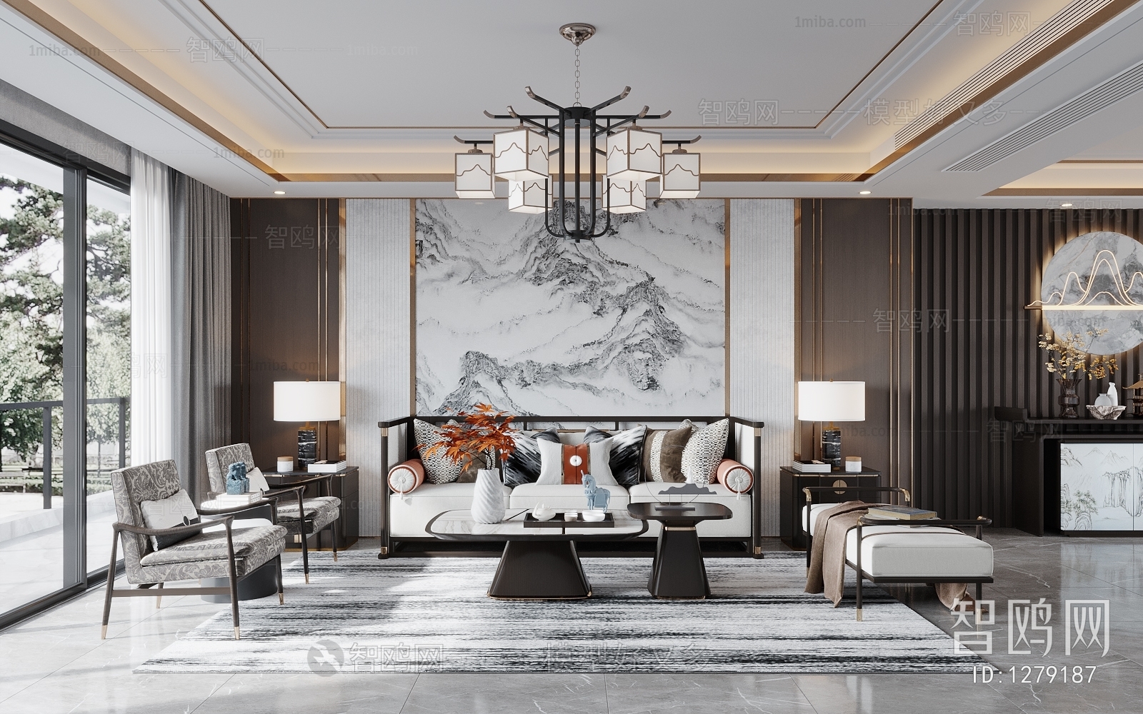 New Chinese Style A Living Room