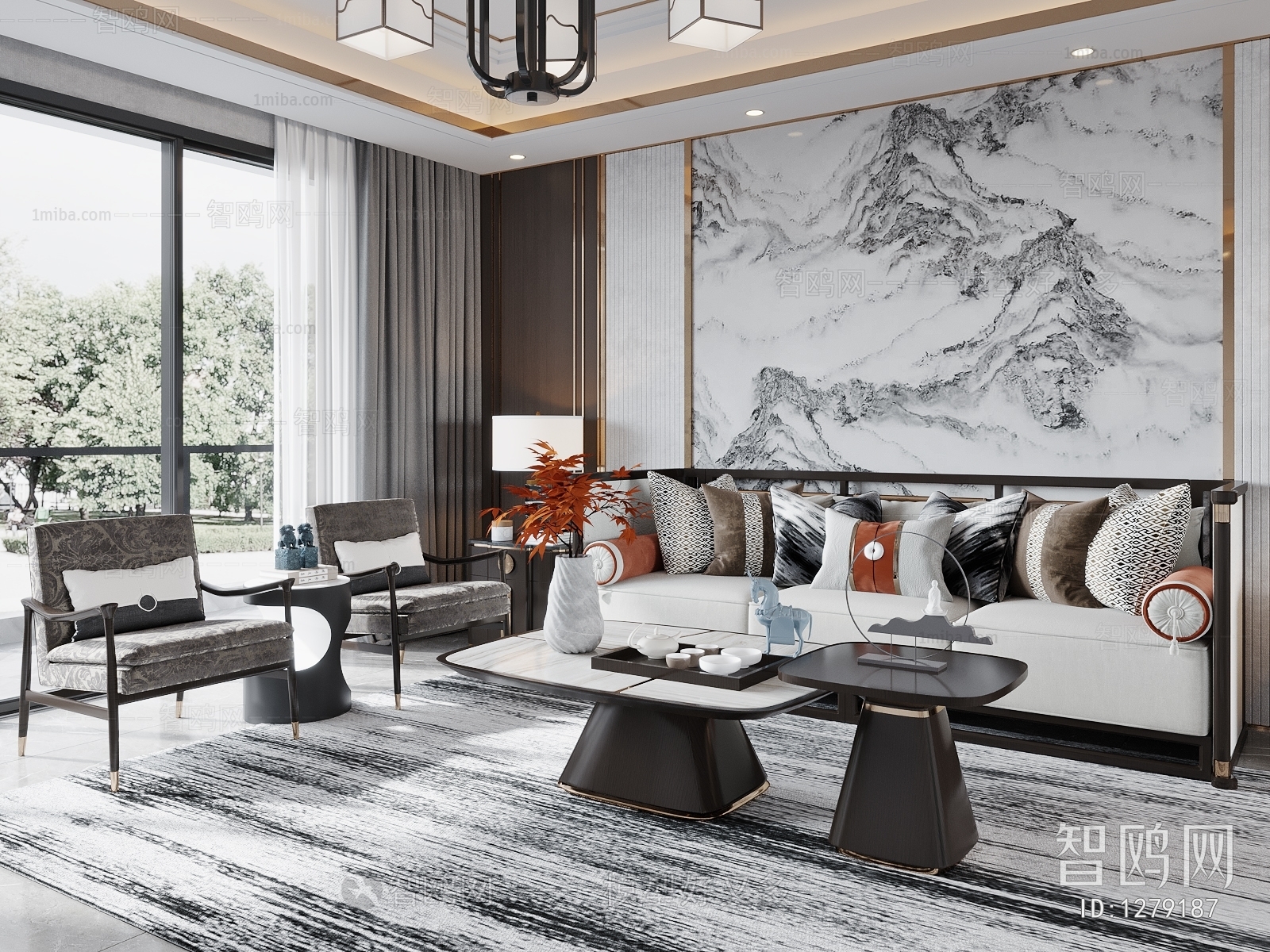 New Chinese Style A Living Room