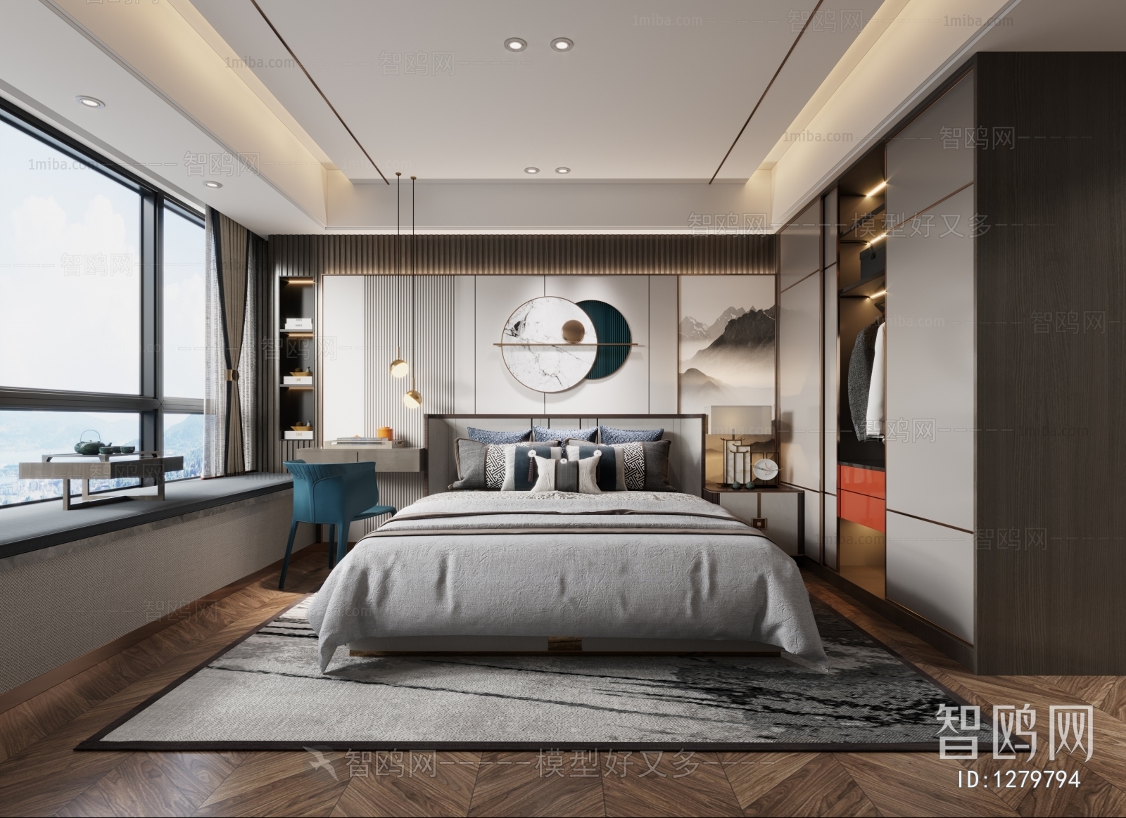 New Chinese Style Bedroom