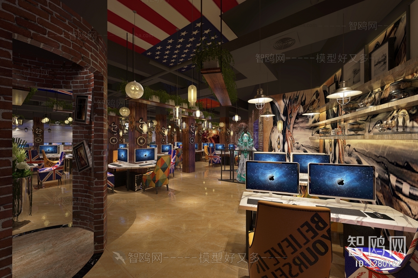 Industrial Style Retro Style Internet Cafe