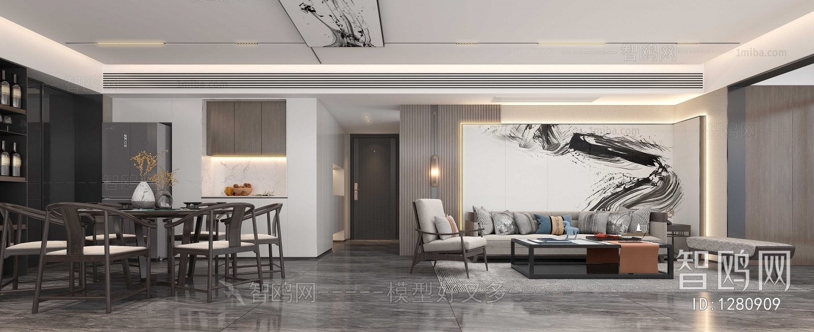 New Chinese Style A Living Room