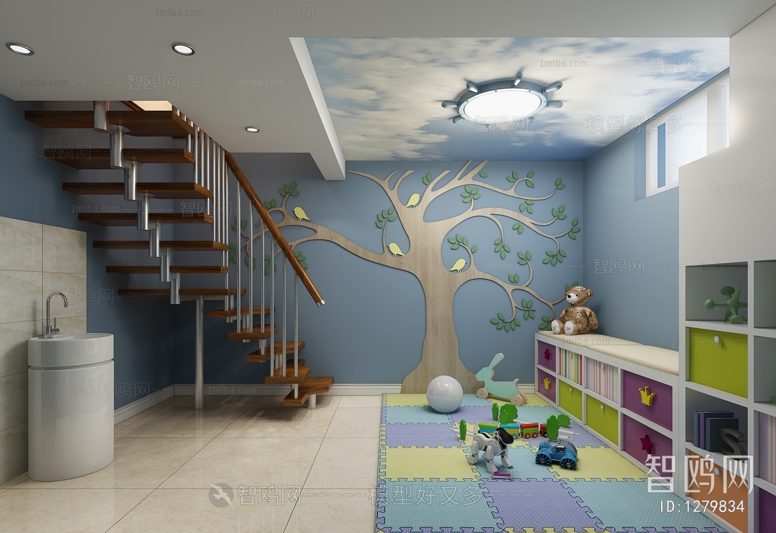 Modern Children's Room Activity Room