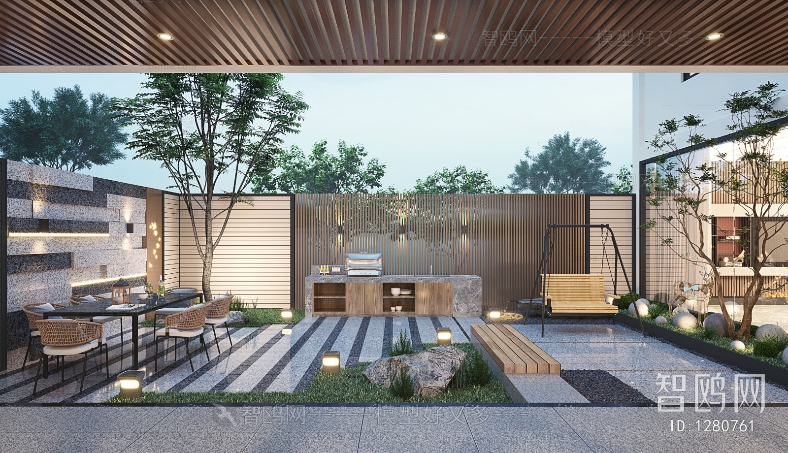 Modern Courtyard/landscape