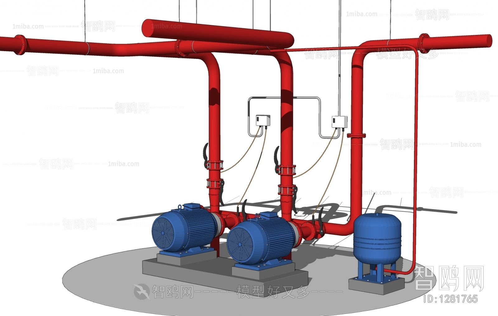现代水泵 工业设备 管道设施