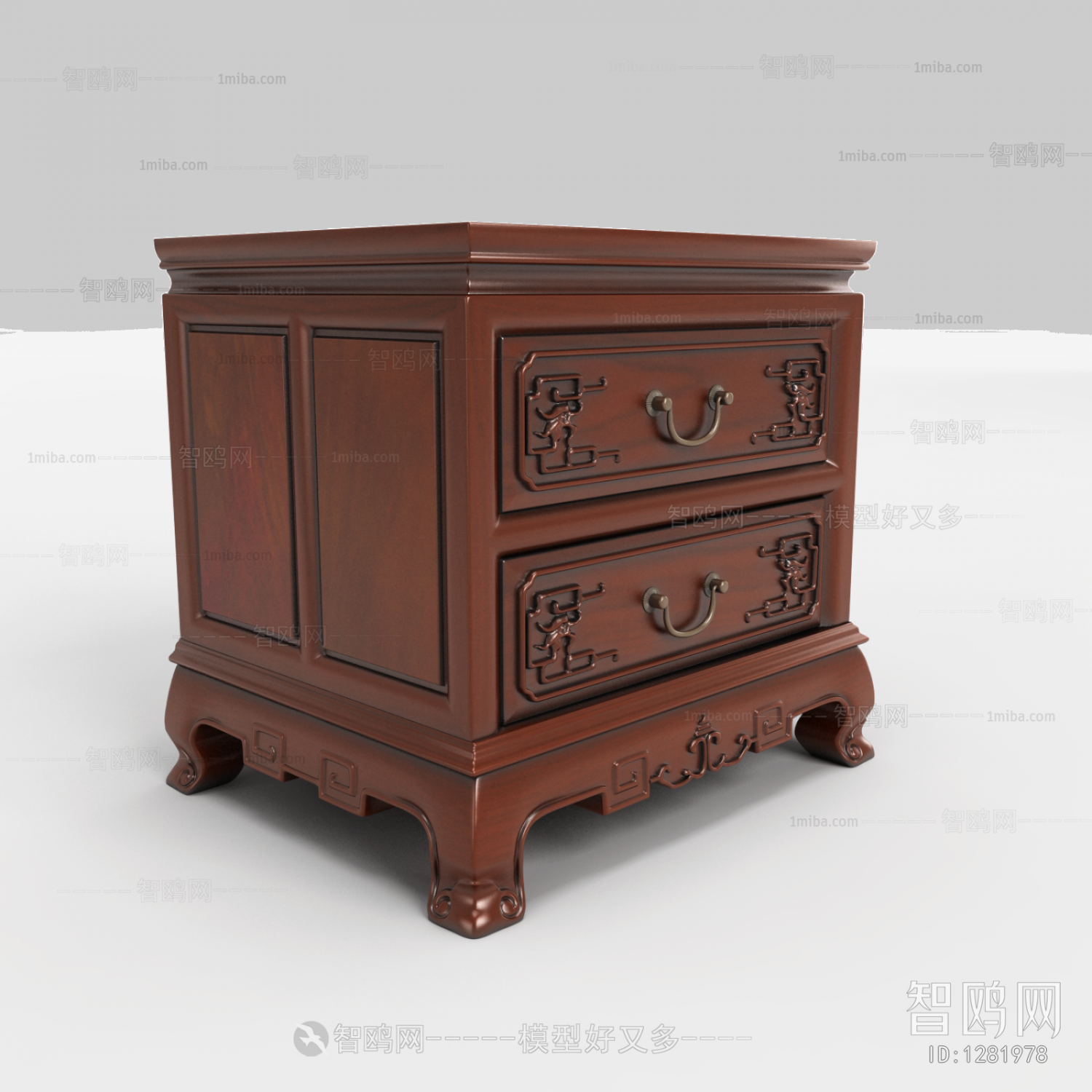 Chinese Style Bedside Cupboard