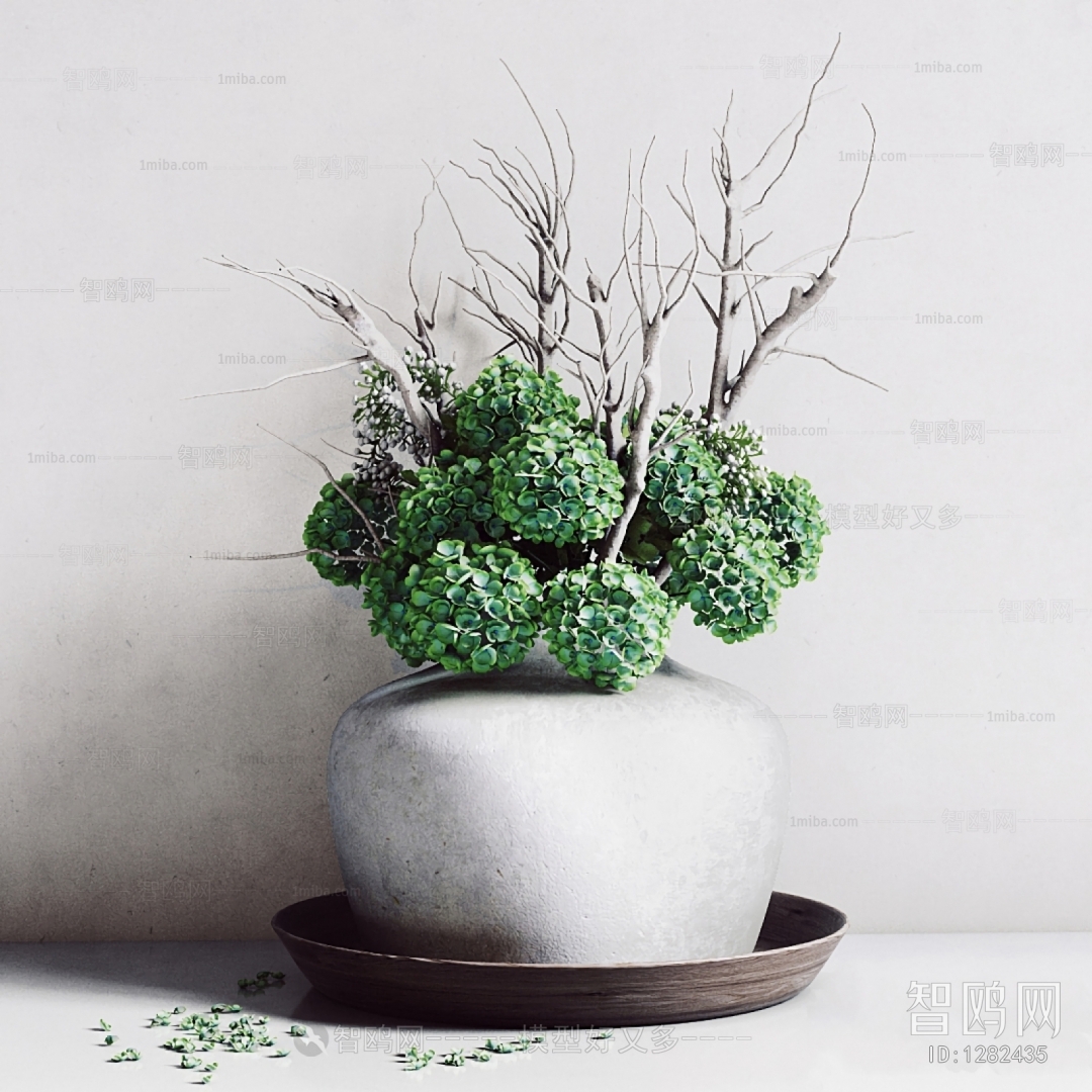 Modern Potted Green Plant