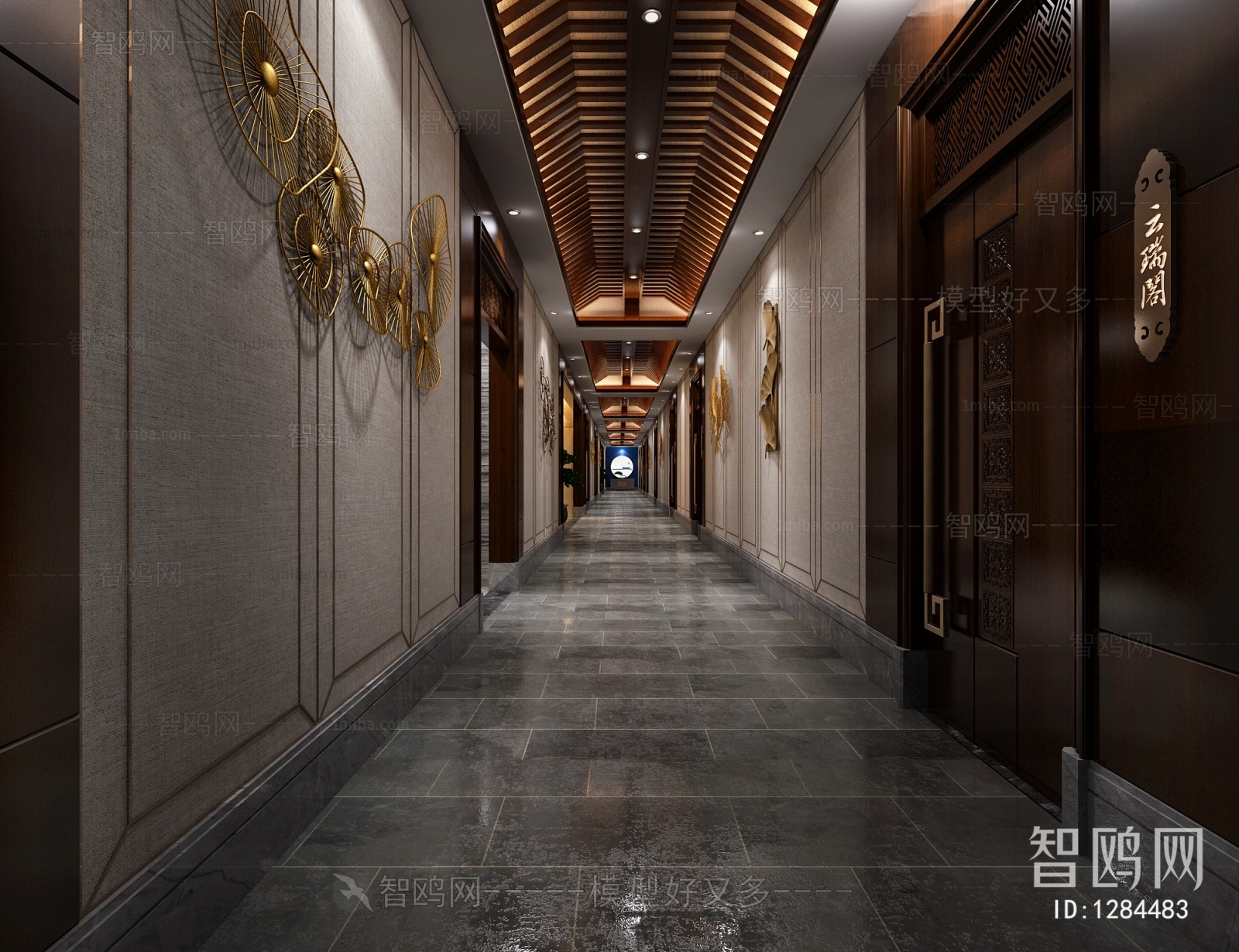 中式酒店会所走廊