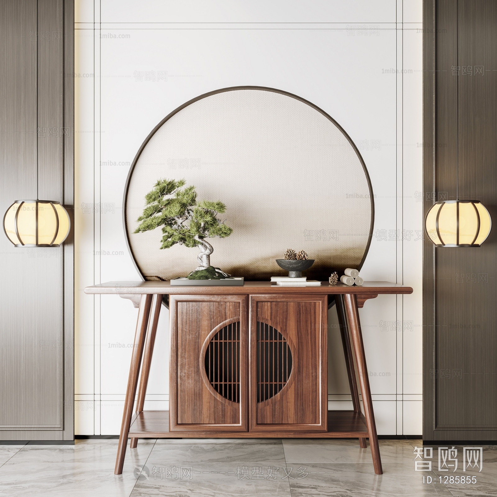 New Chinese Style Entrance Cabinet