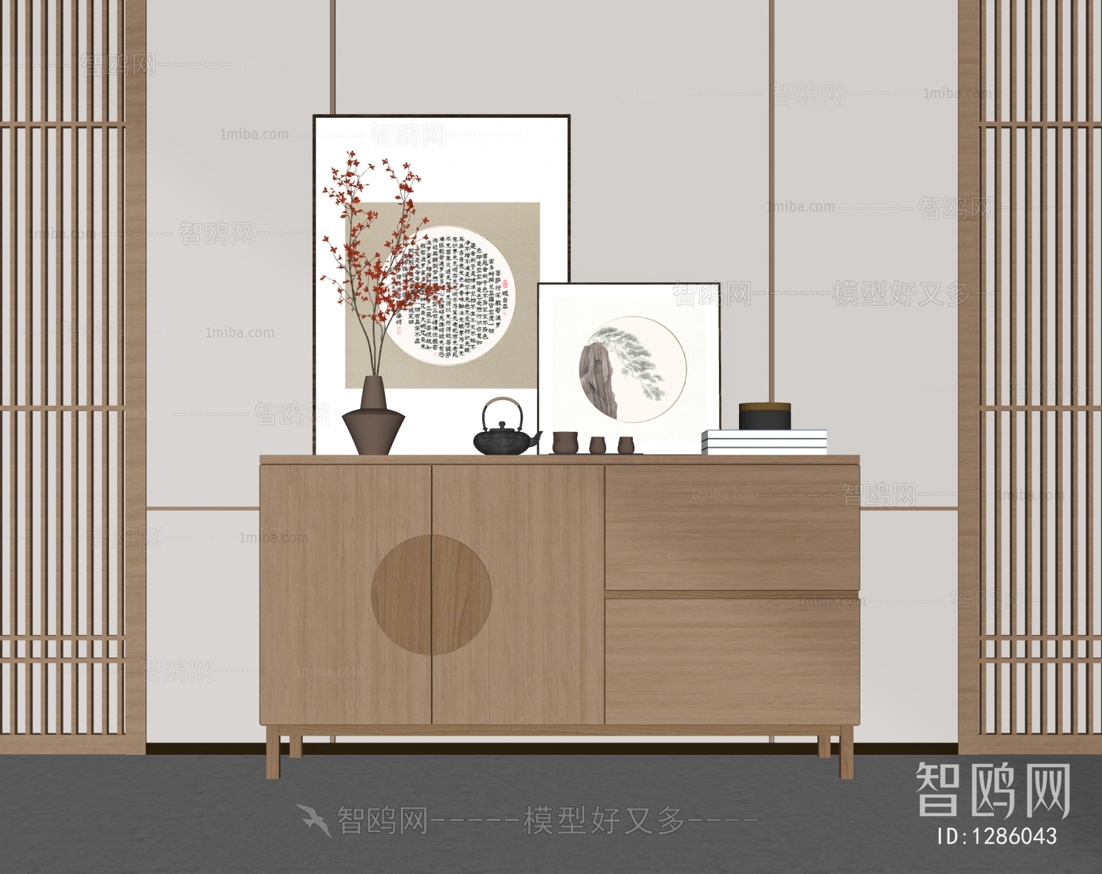 New Chinese Style Entrance Cabinet