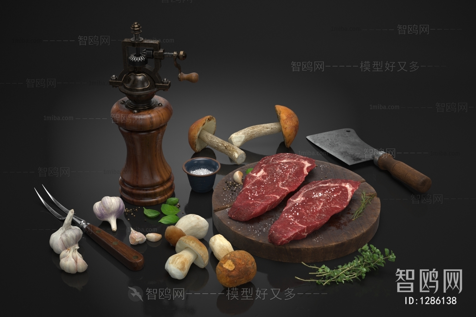 现代厨房用品食物肉