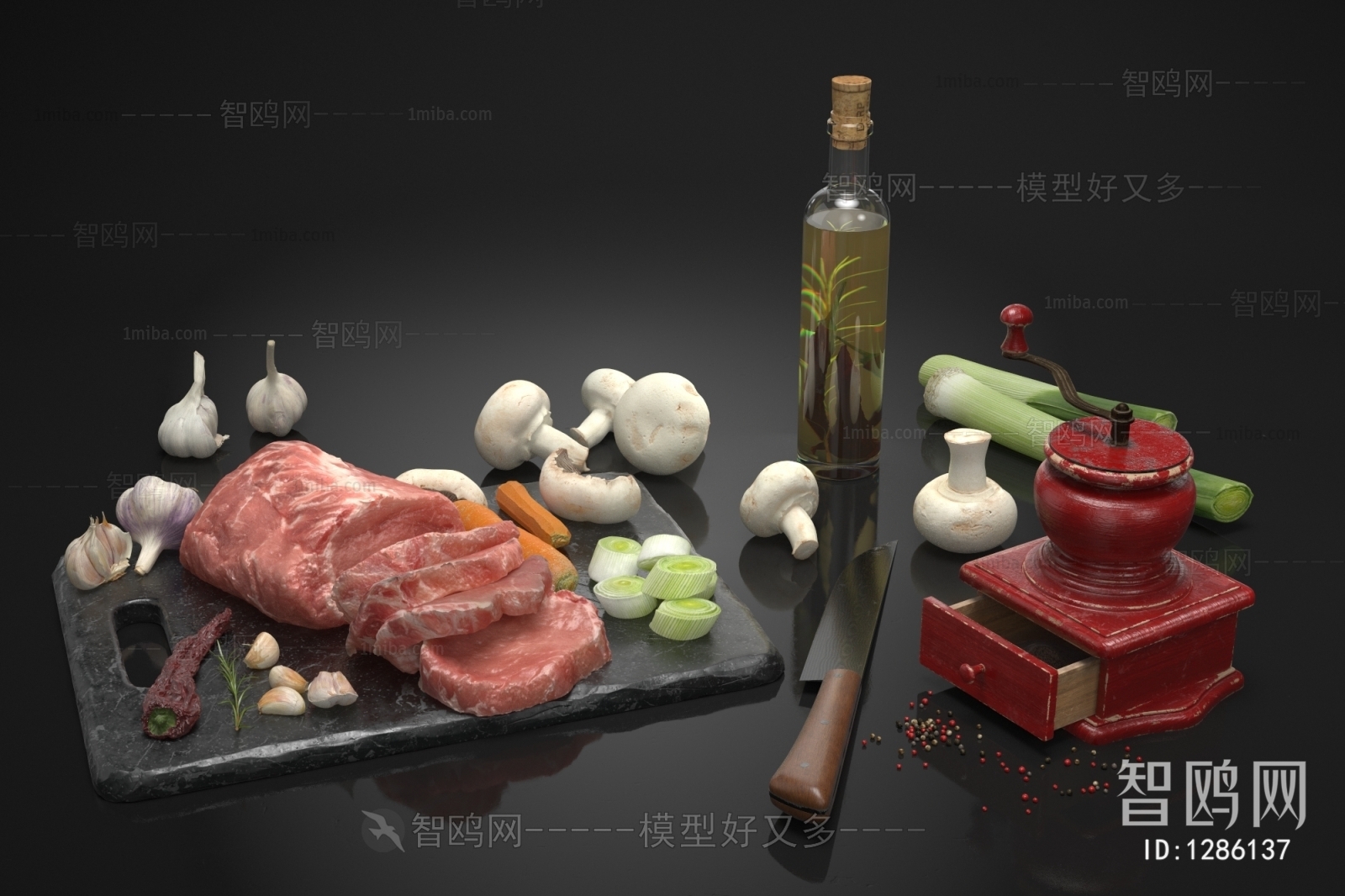 现代厨房用品食物肉