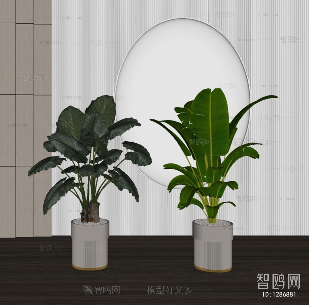 Modern Potted Green Plant