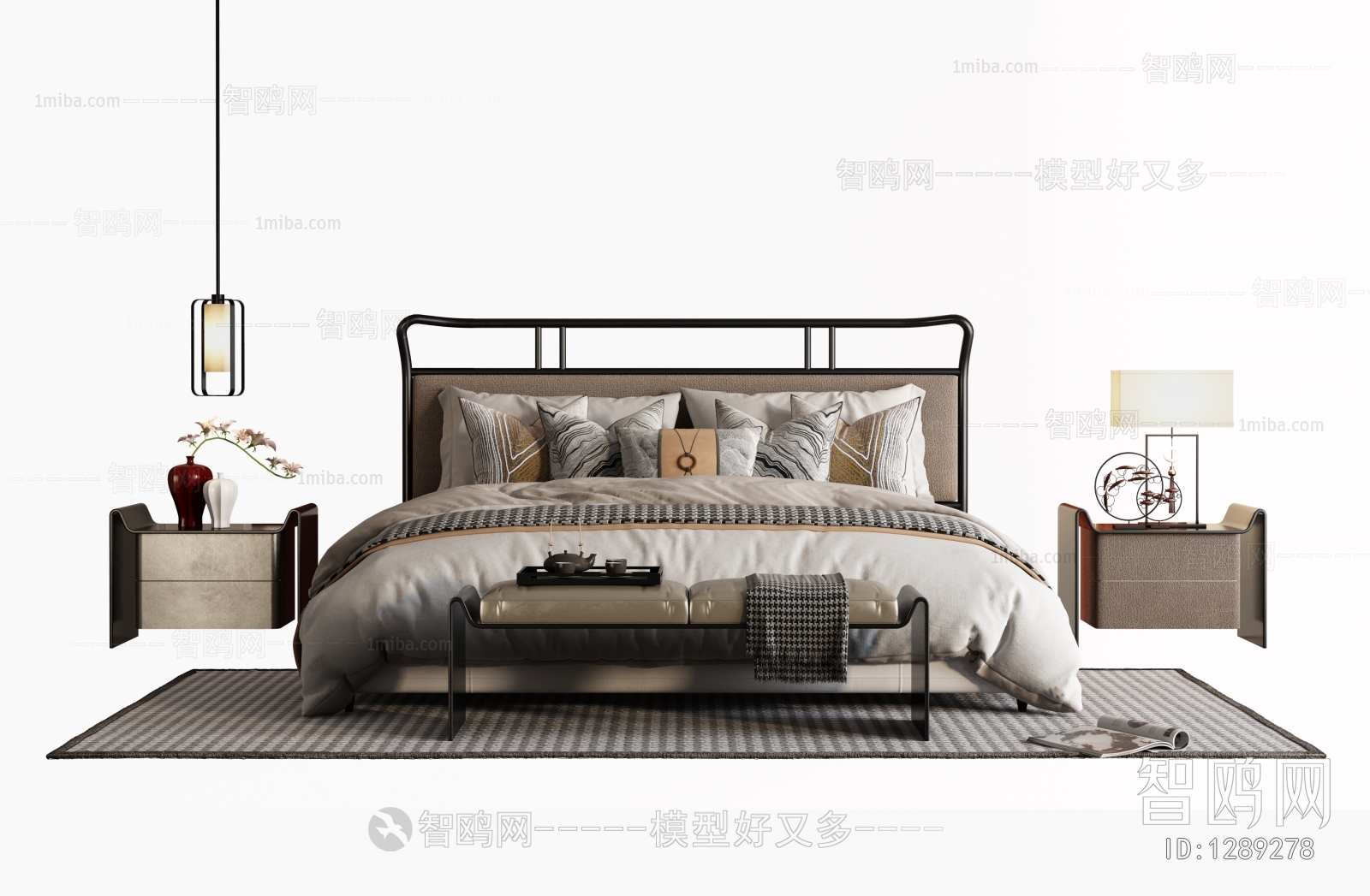 New Chinese Style Double Bed