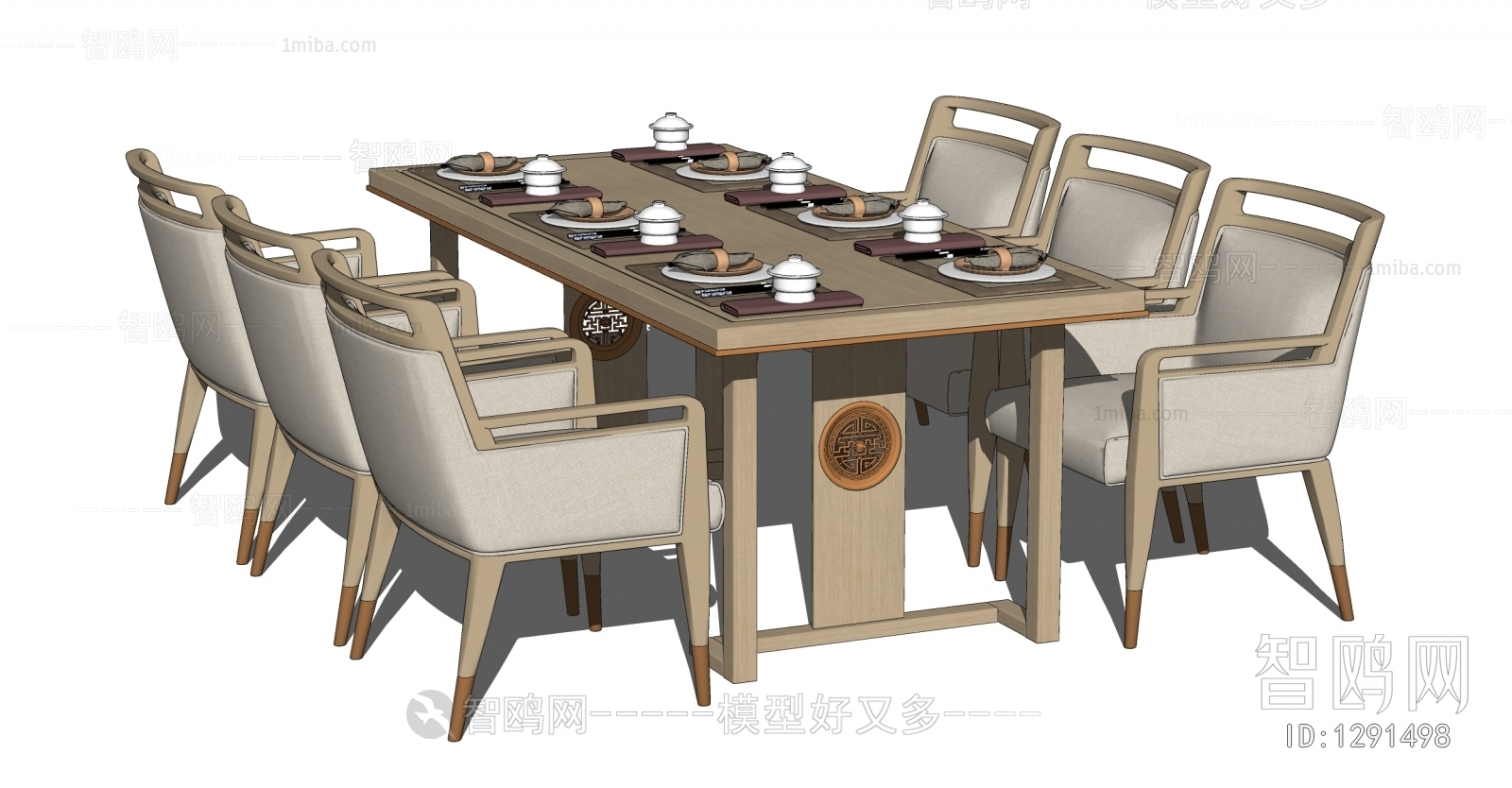 新中式餐桌椅 餐具