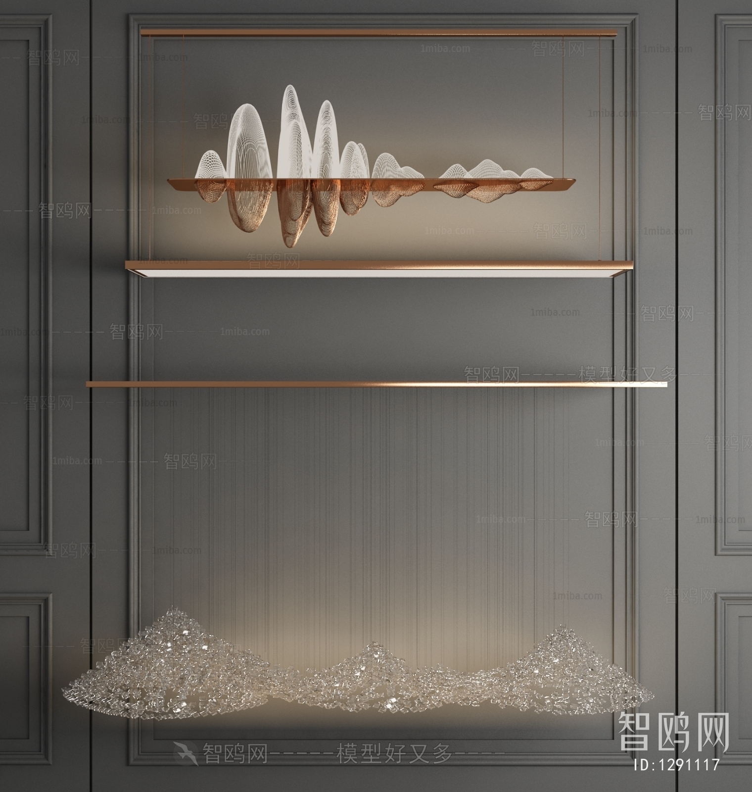 新中式山脉艺术造型水晶吊灯