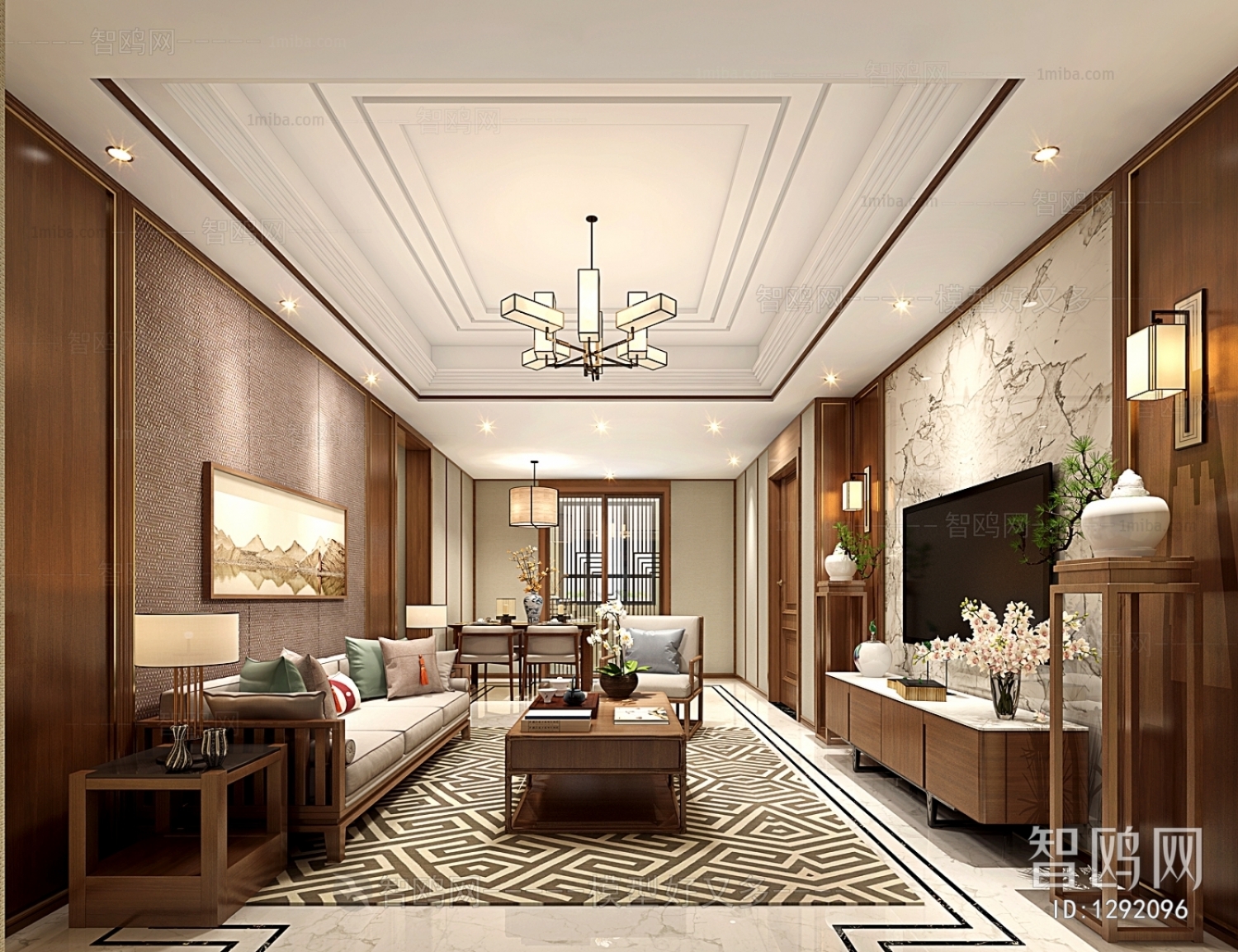 New Chinese Style A Living Room