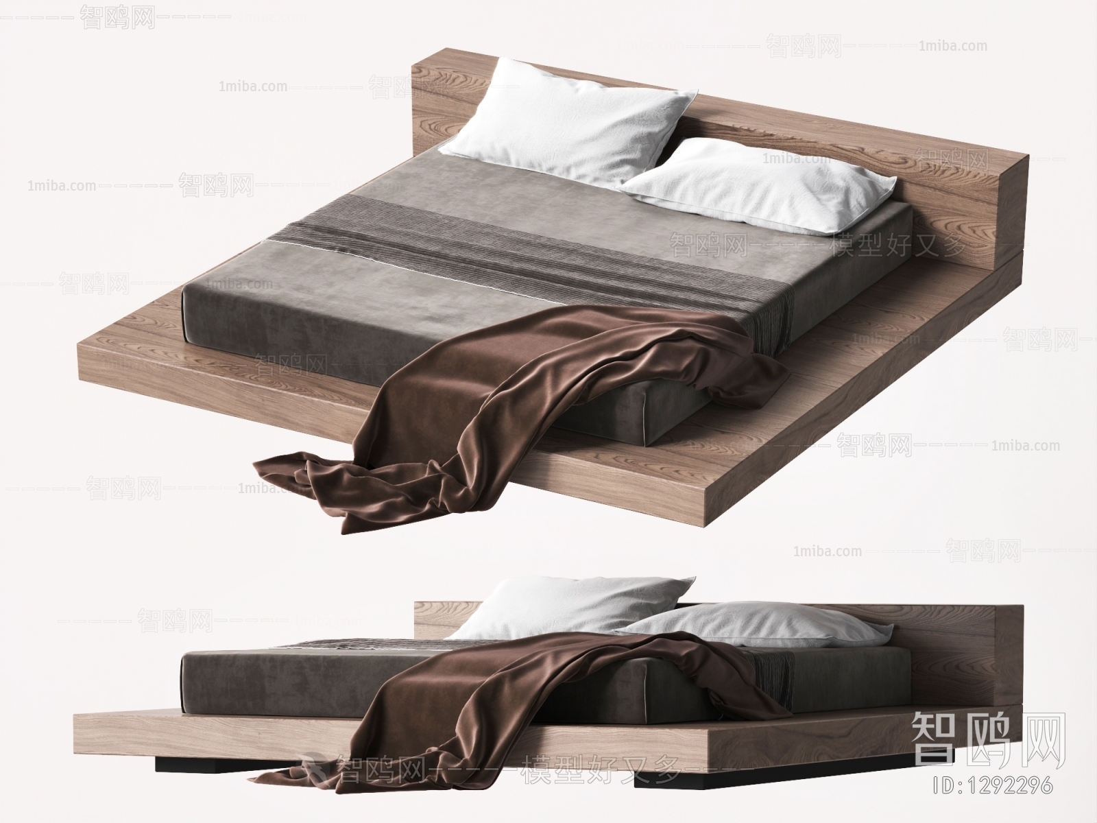 Wabi-sabi Style Double Bed