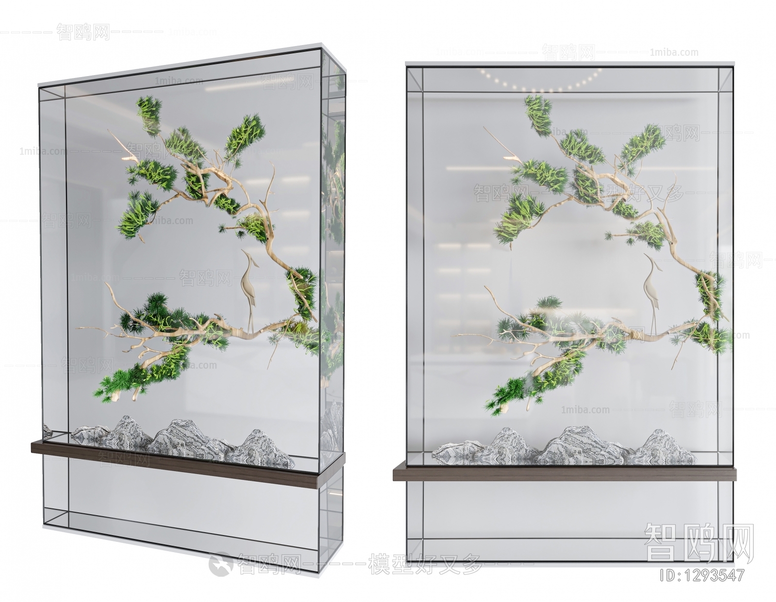 现代玻璃植物墙
