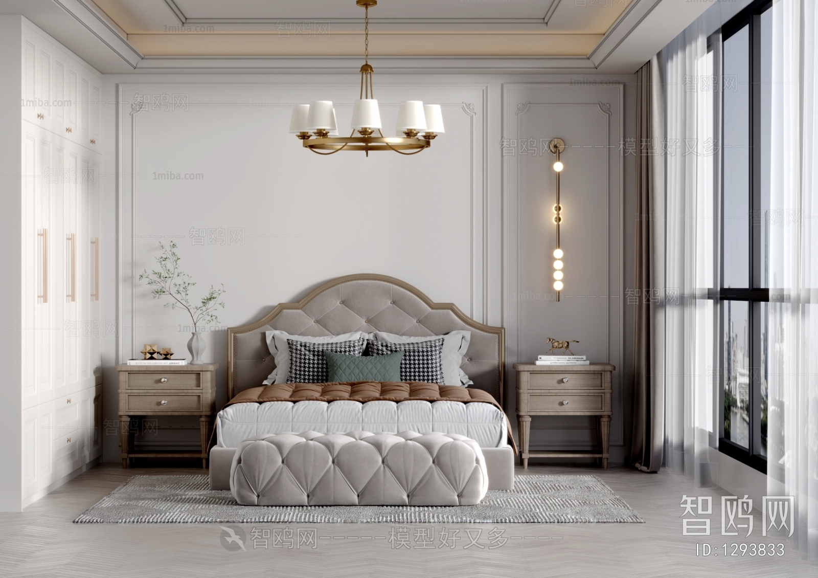 Simple European Style Bedroom