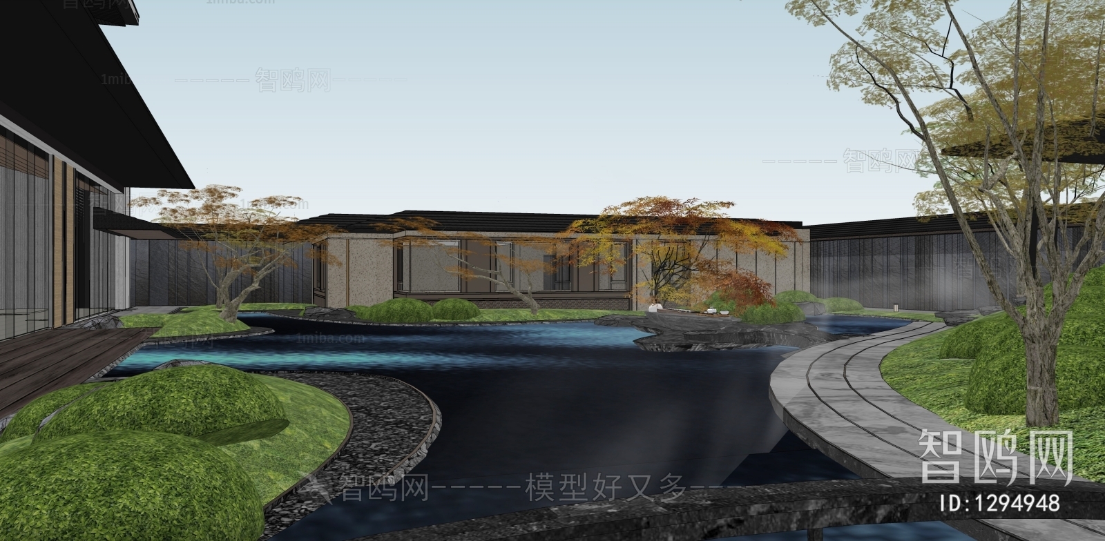 New Chinese Style Courtyard/landscape