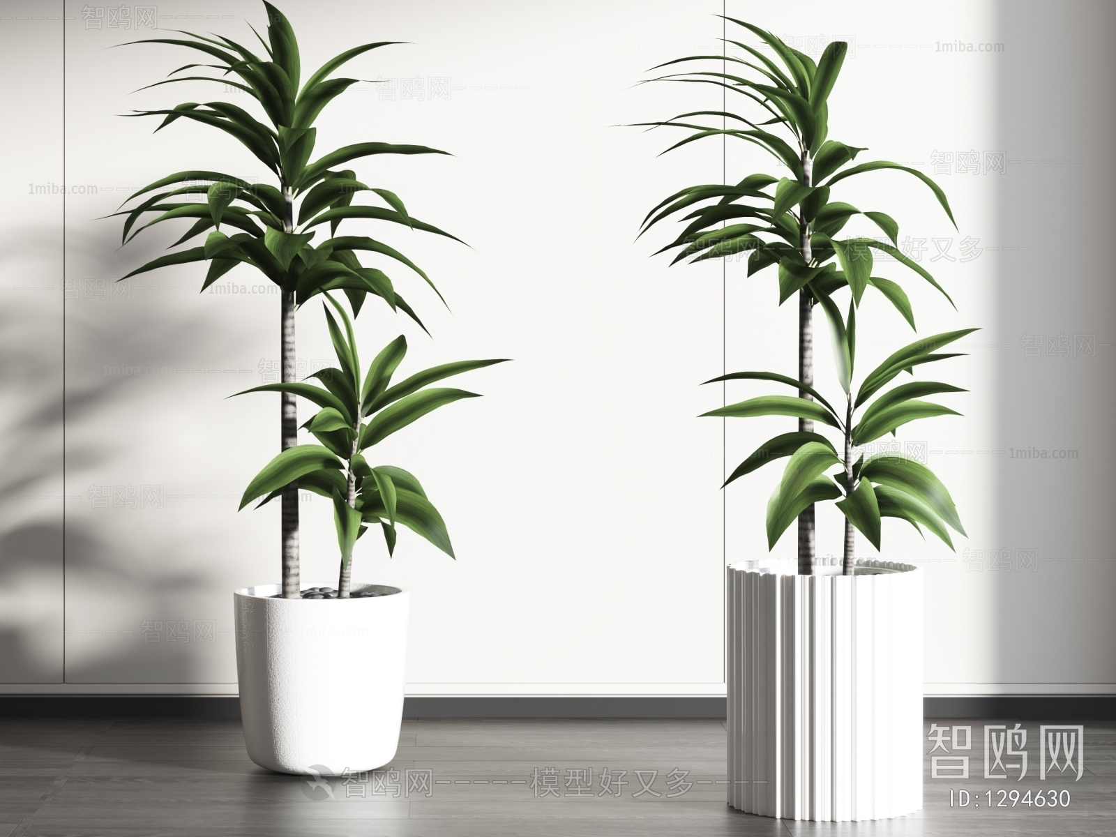 Modern Potted Green Plant