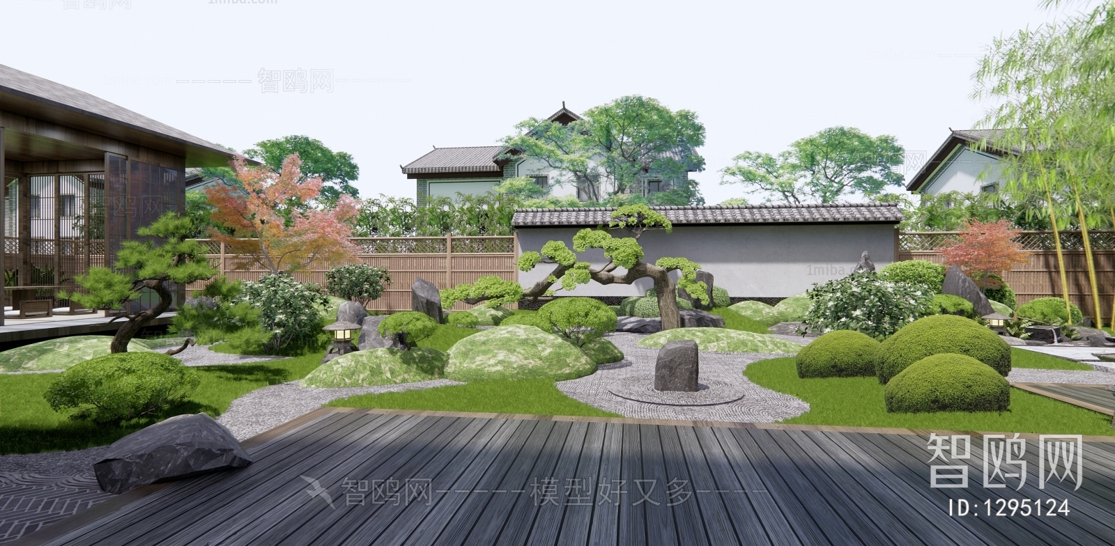 日式枯山石庭院花园