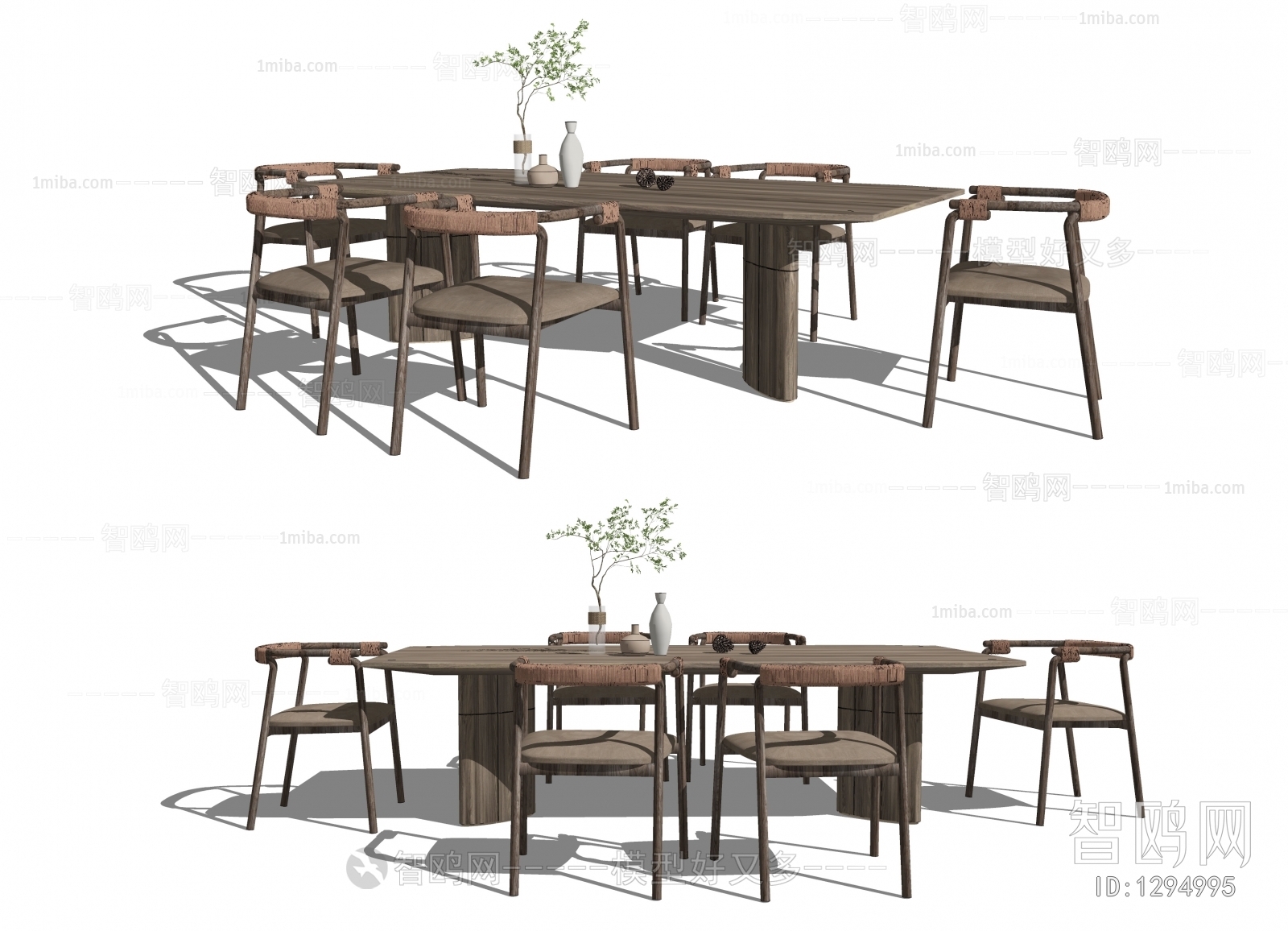 Wabi-sabi Style Dining Table And Chairs