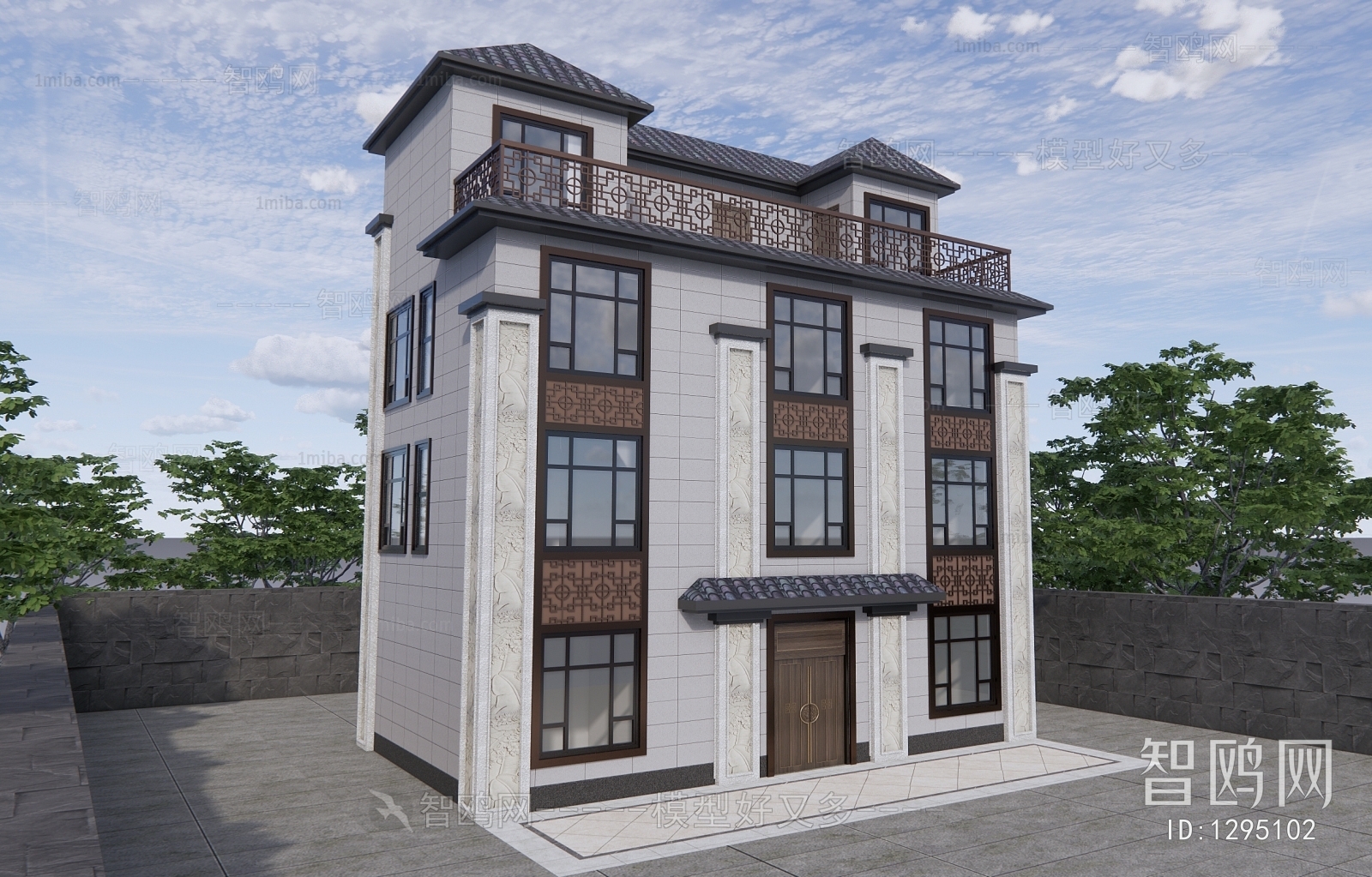 New Chinese Style Villa Appearance