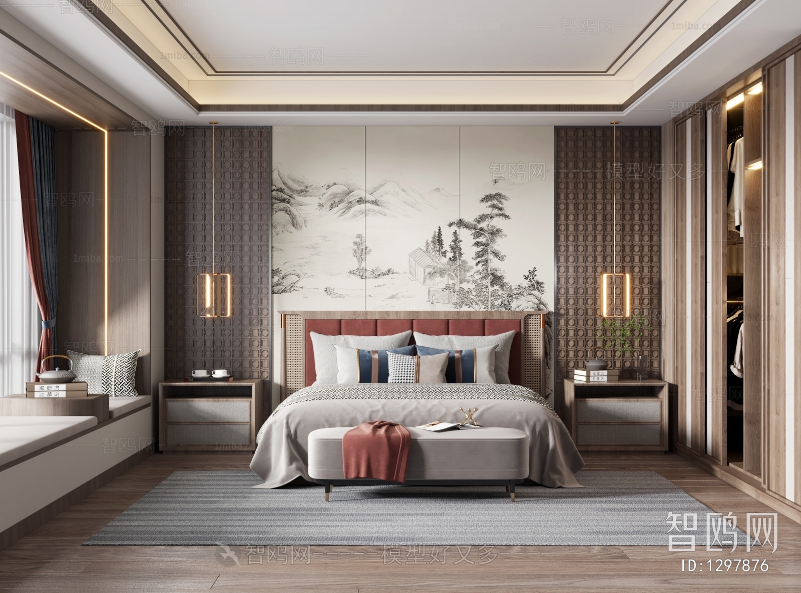 New Chinese Style Bedroom