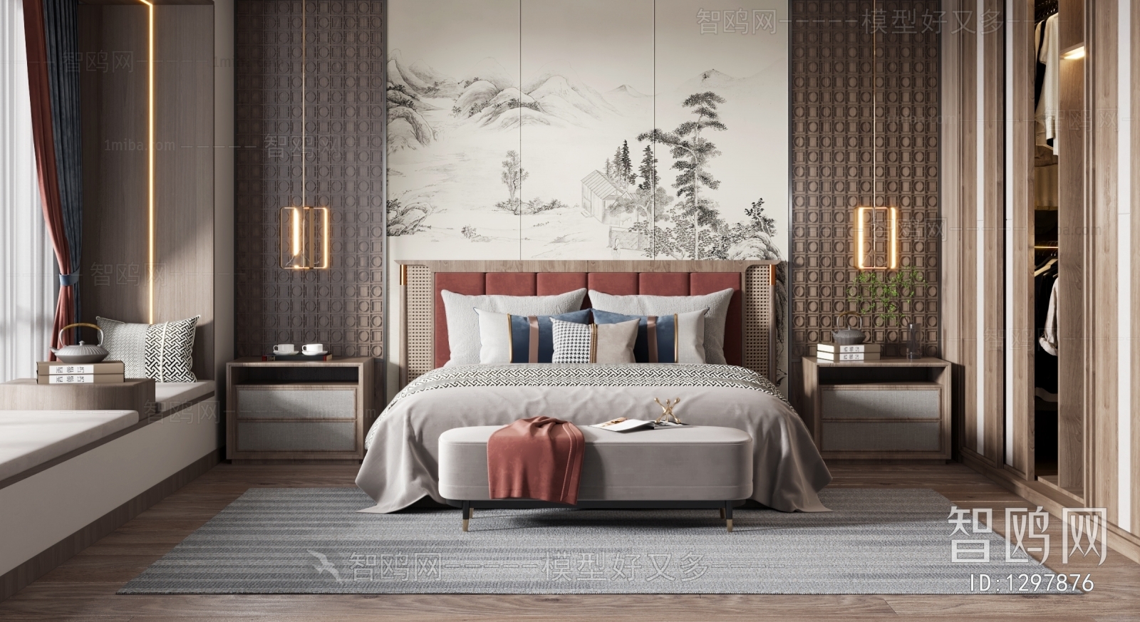 New Chinese Style Bedroom