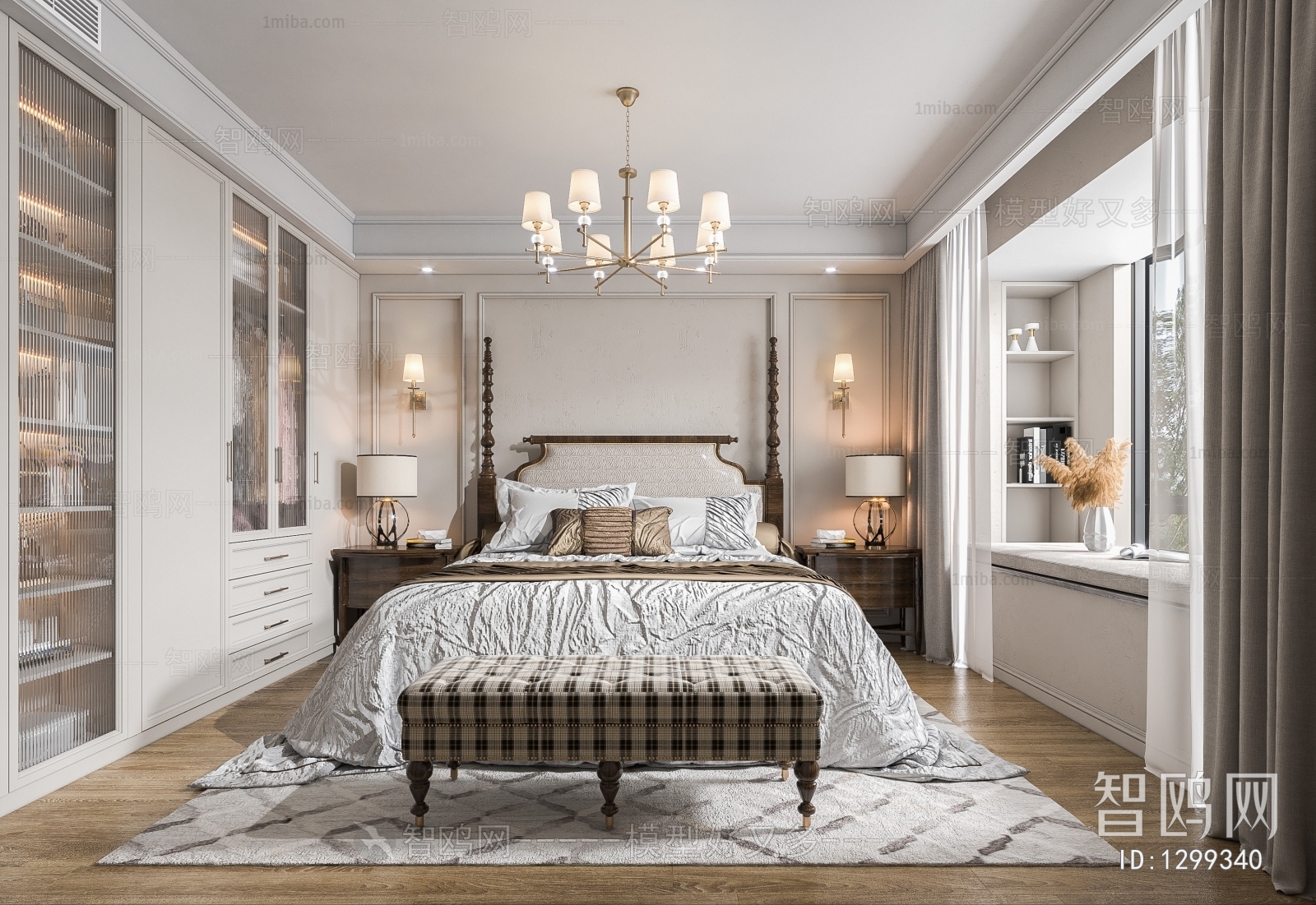 American Style French Style Bedroom