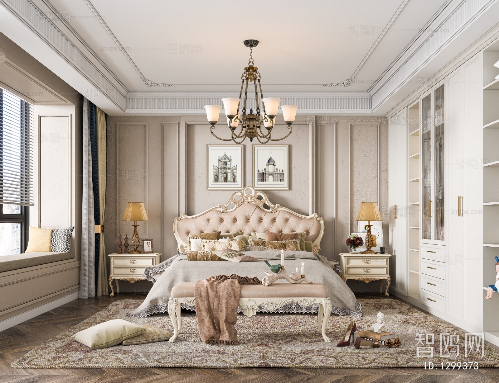 American Style French Style Bedroom