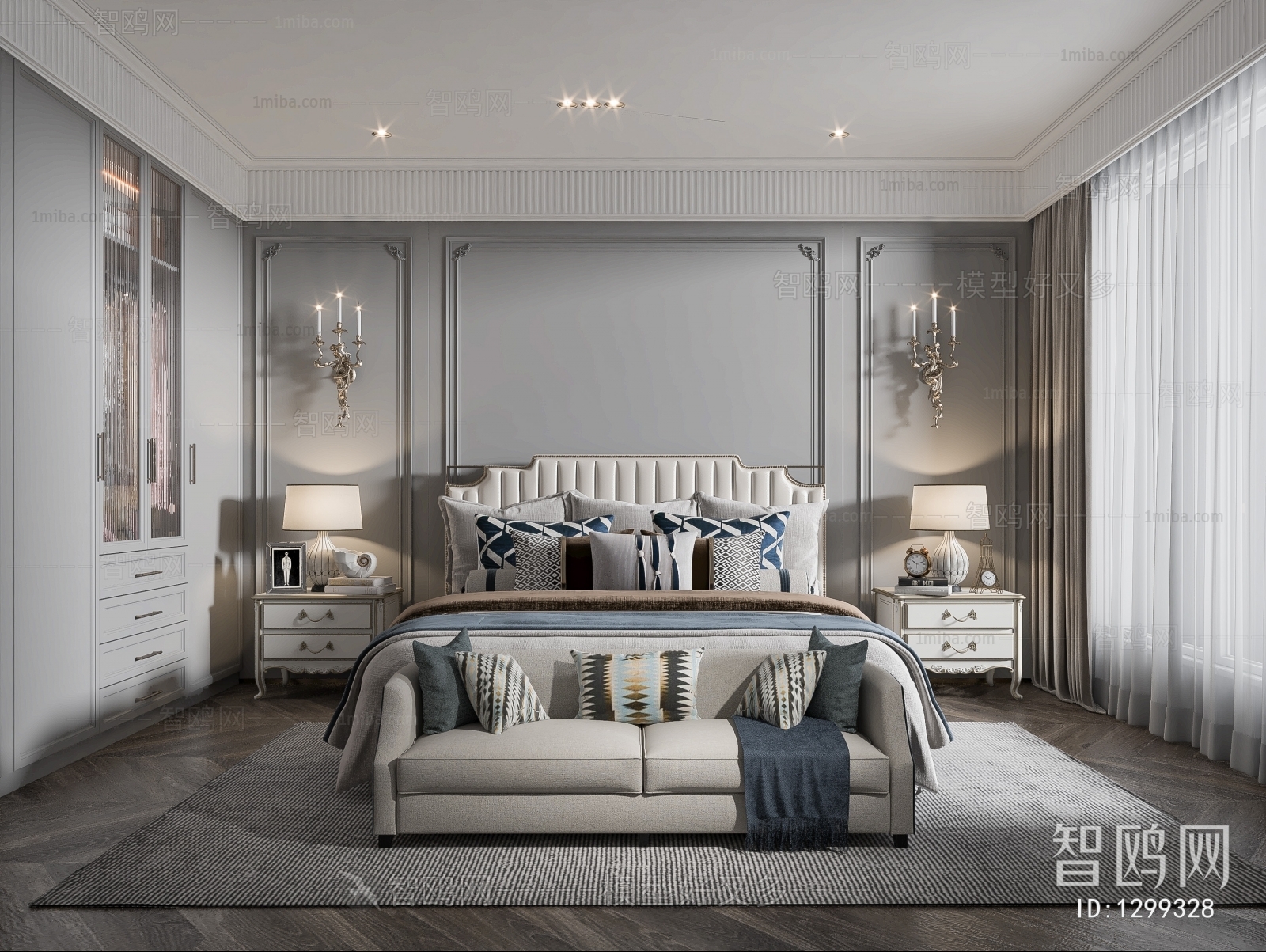 American Style French Style Bedroom