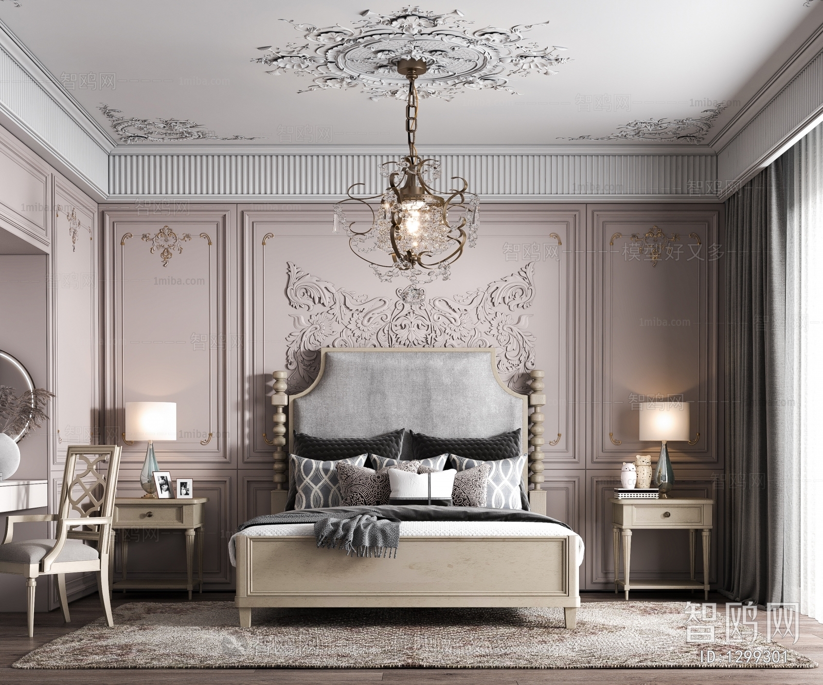 American Style French Style Bedroom