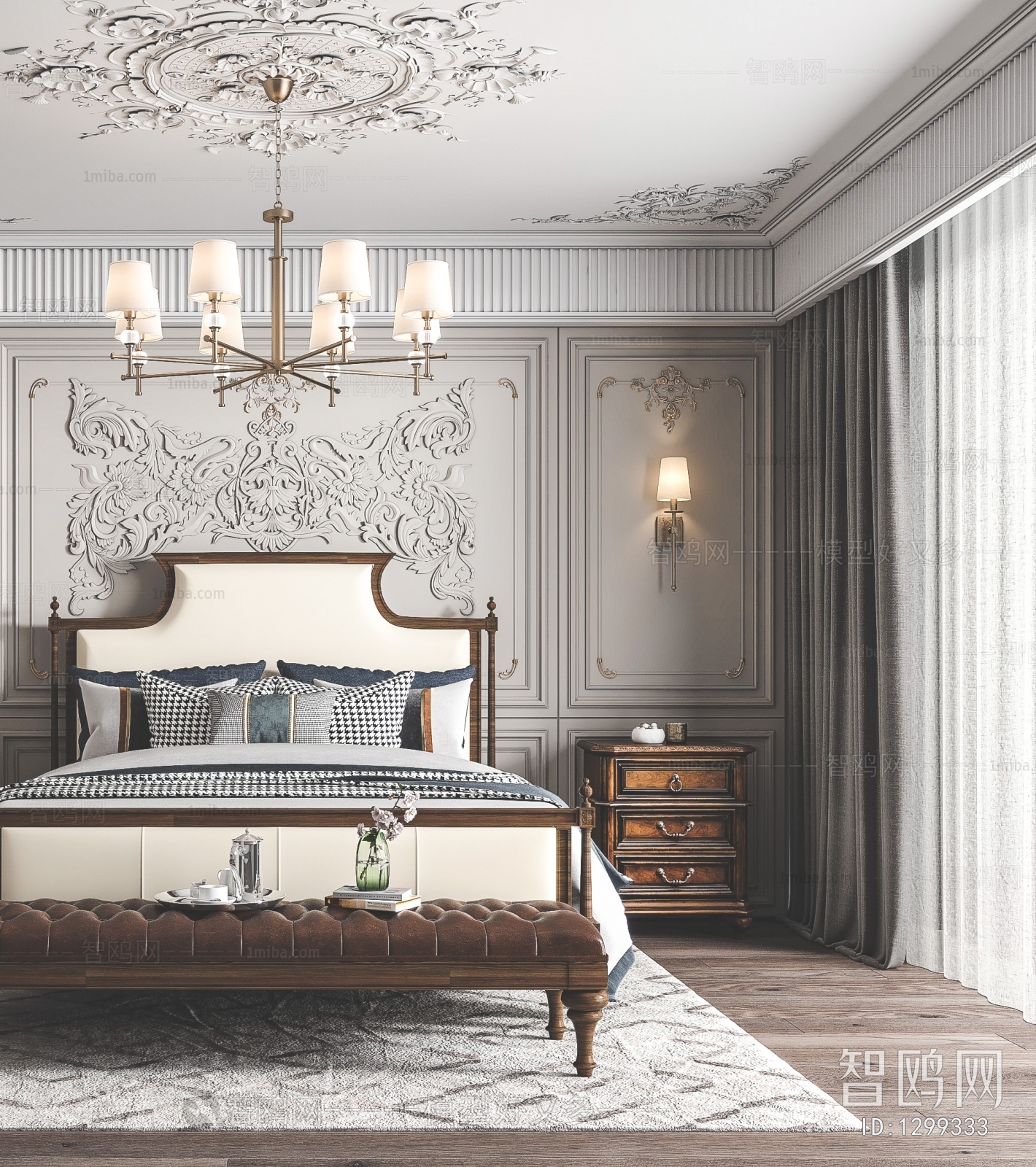 American Style French Style Bedroom