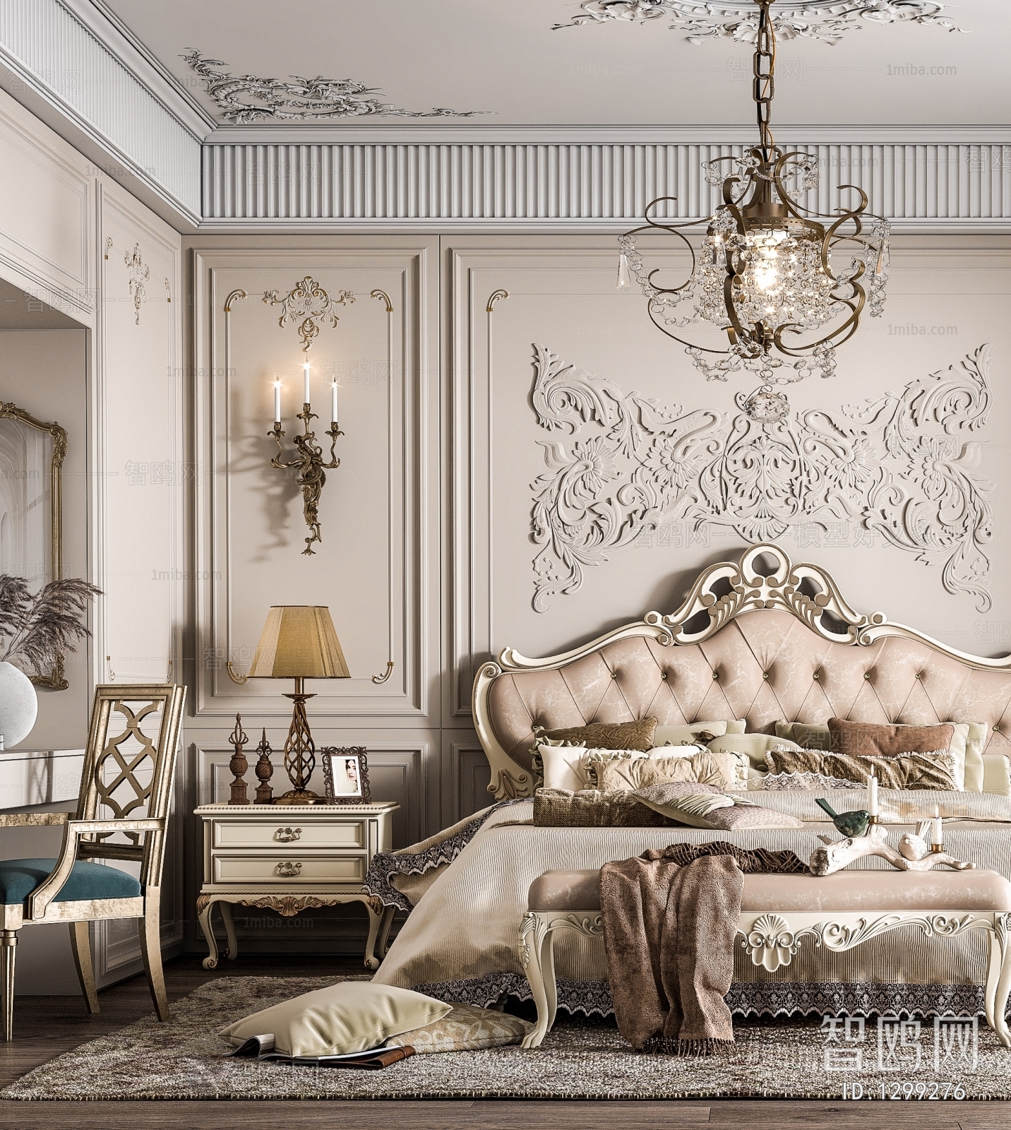 American Style French Style Bedroom