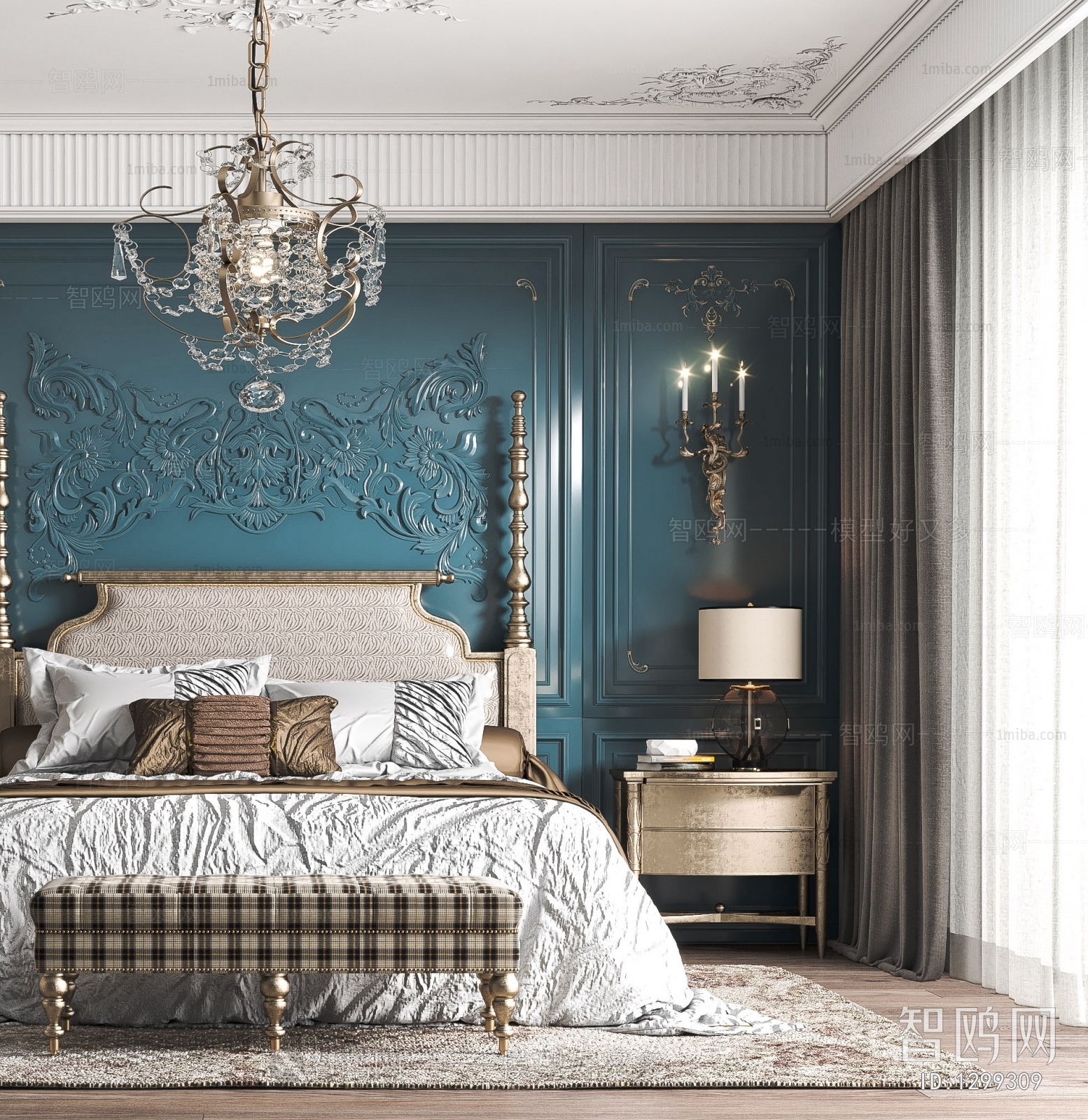 American Style French Style Bedroom