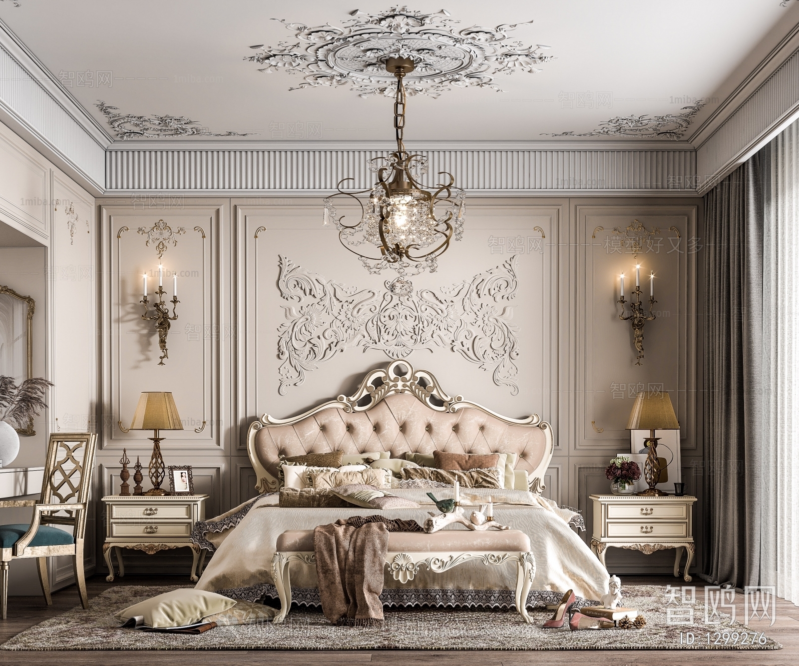 American Style French Style Bedroom