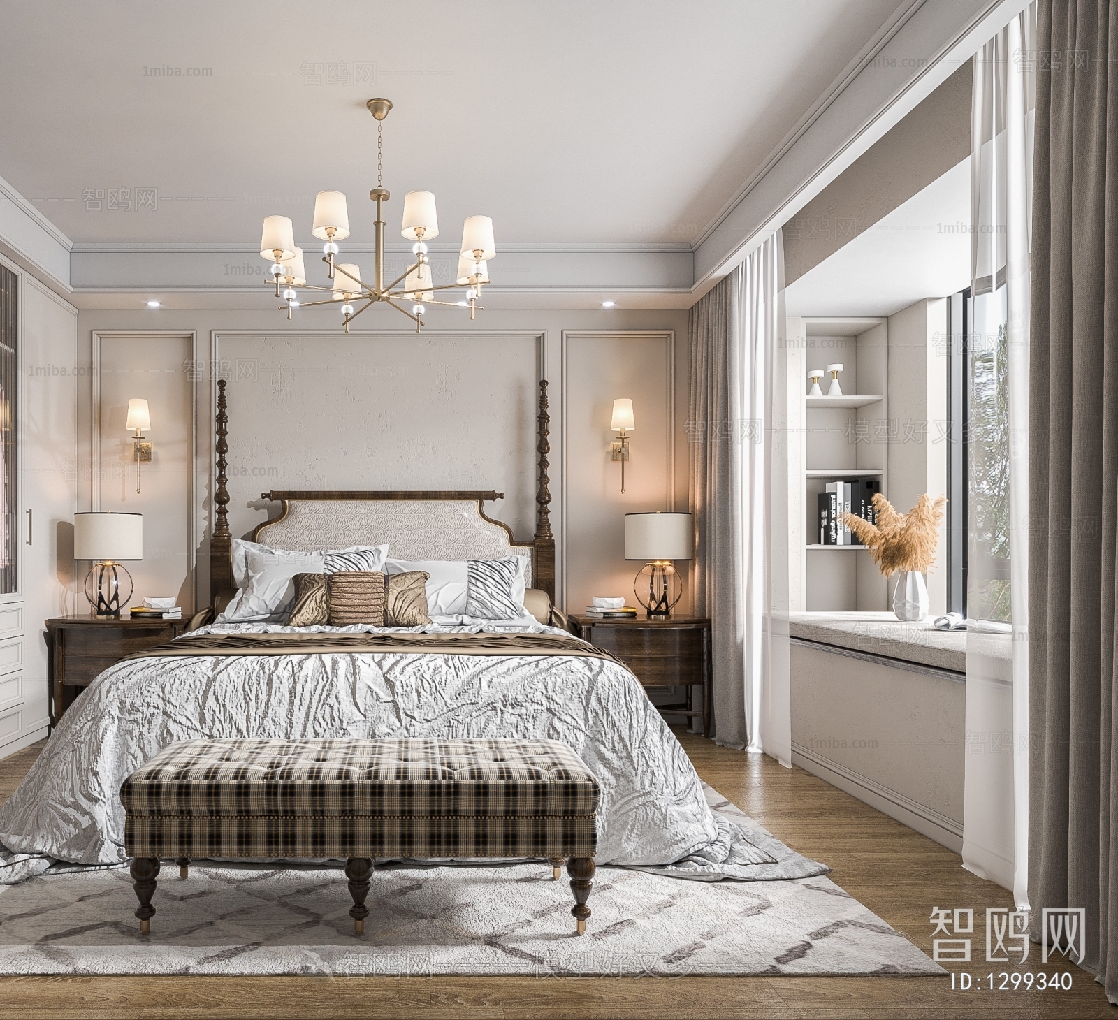 American Style French Style Bedroom