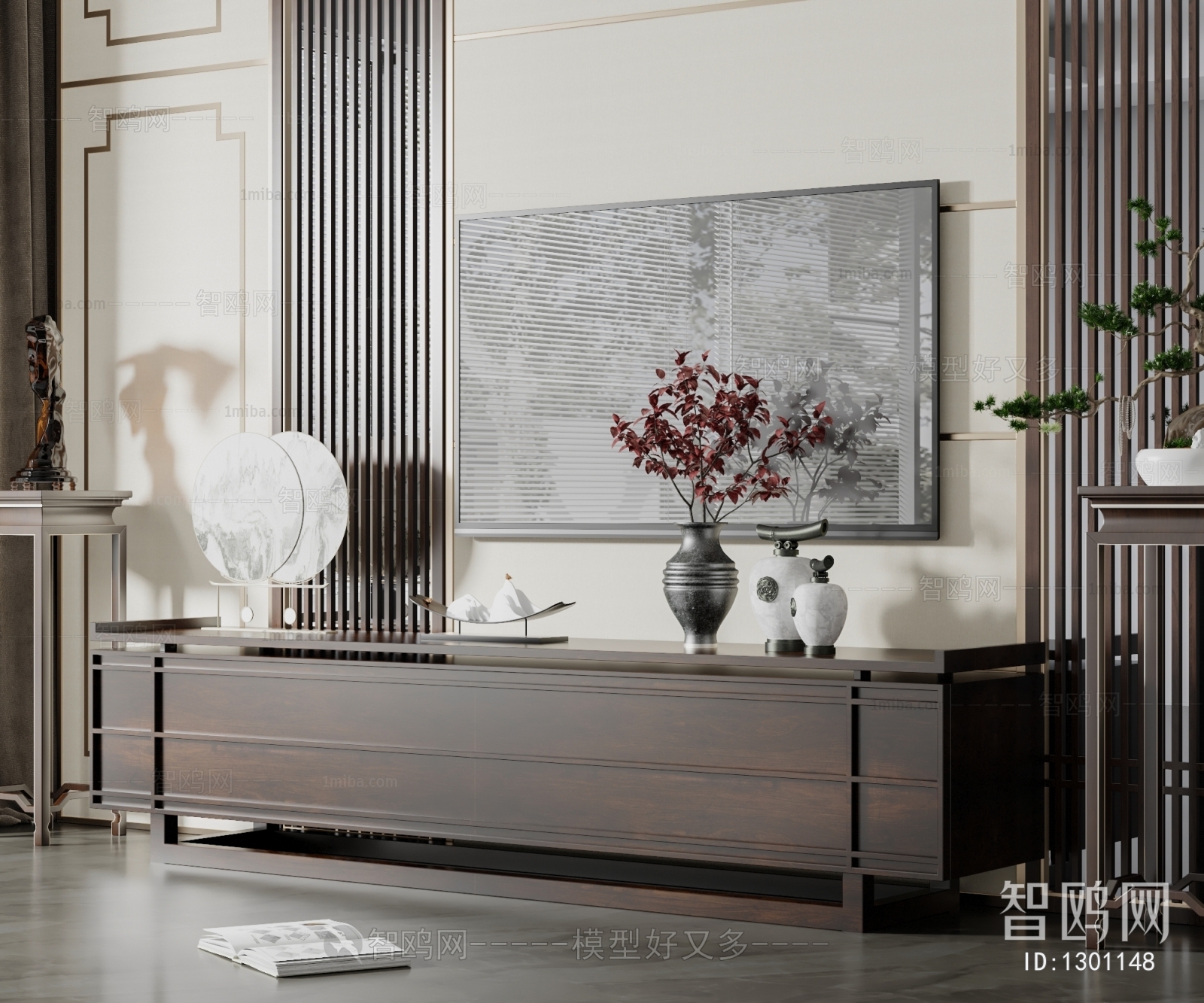 New Chinese Style TV Cabinet