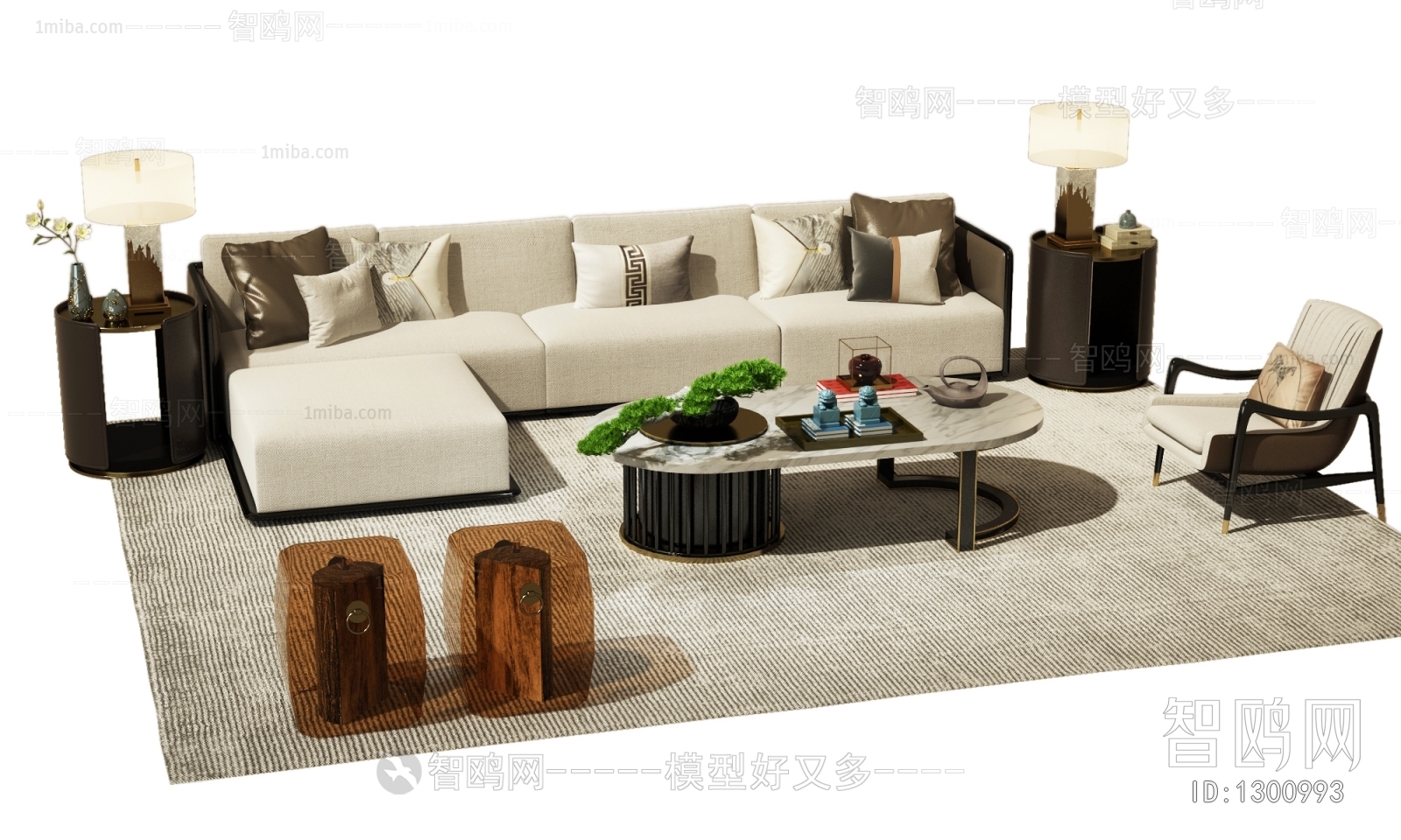 New Chinese Style Sofa Combination