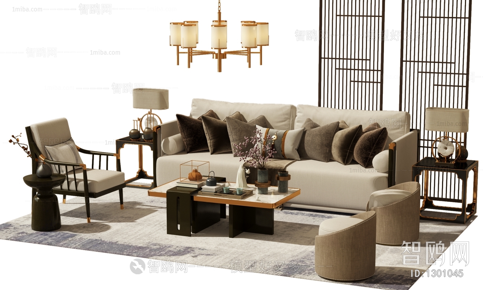 New Chinese Style Sofa Combination