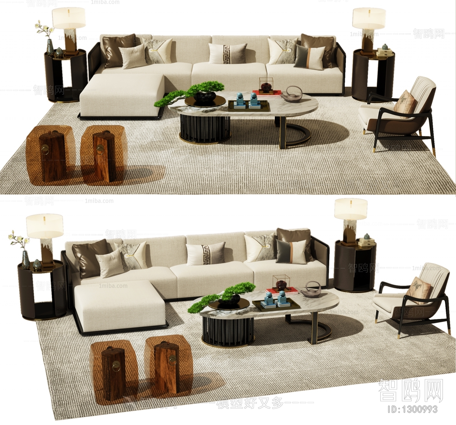 New Chinese Style Sofa Combination