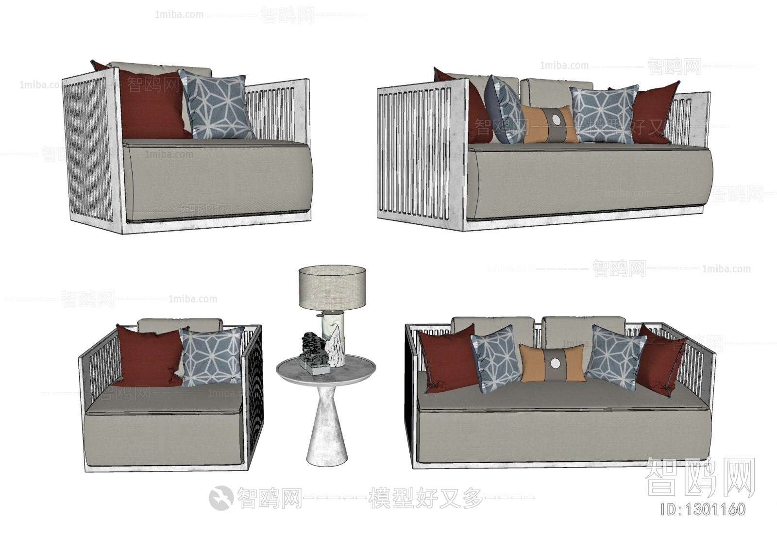 New Chinese Style Sofa Combination