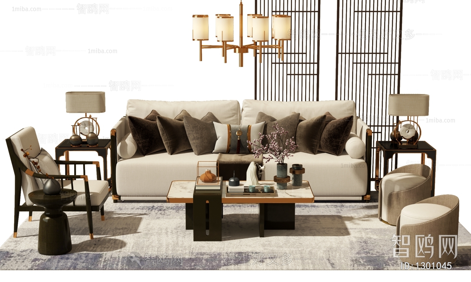 New Chinese Style Sofa Combination