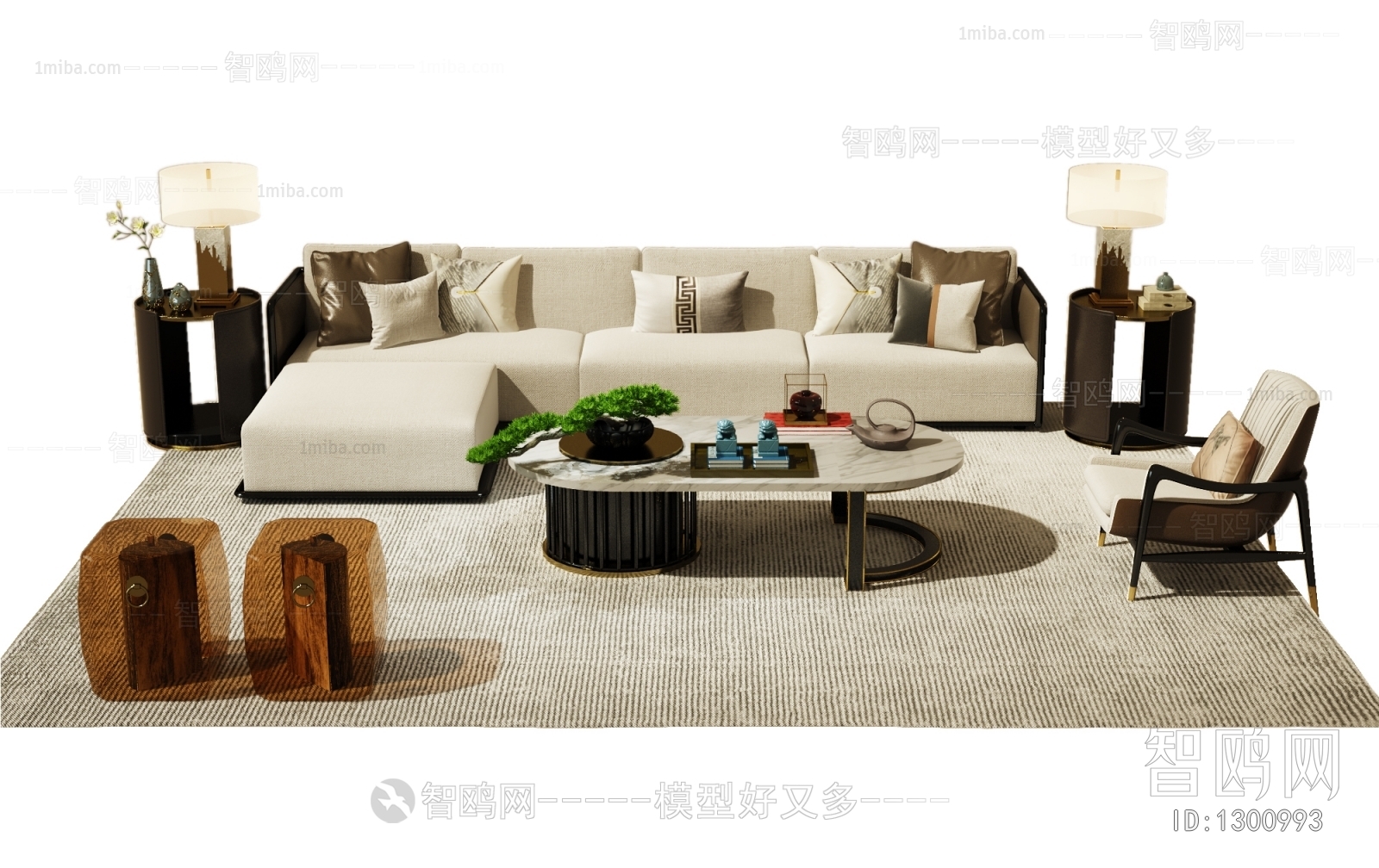 New Chinese Style Sofa Combination