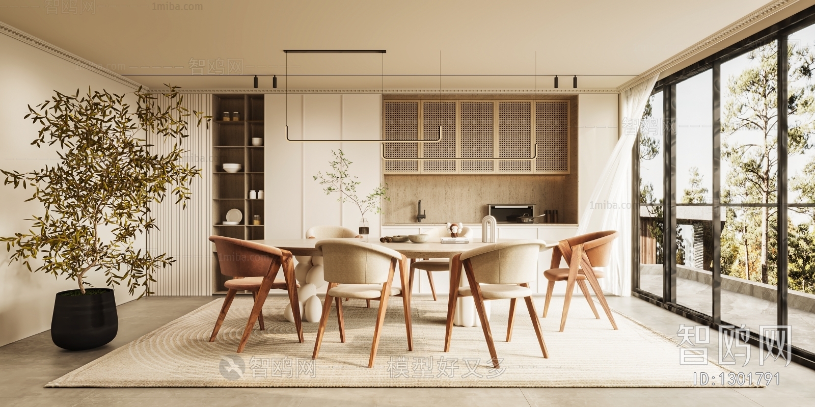 Wabi-sabi Style Dining Room