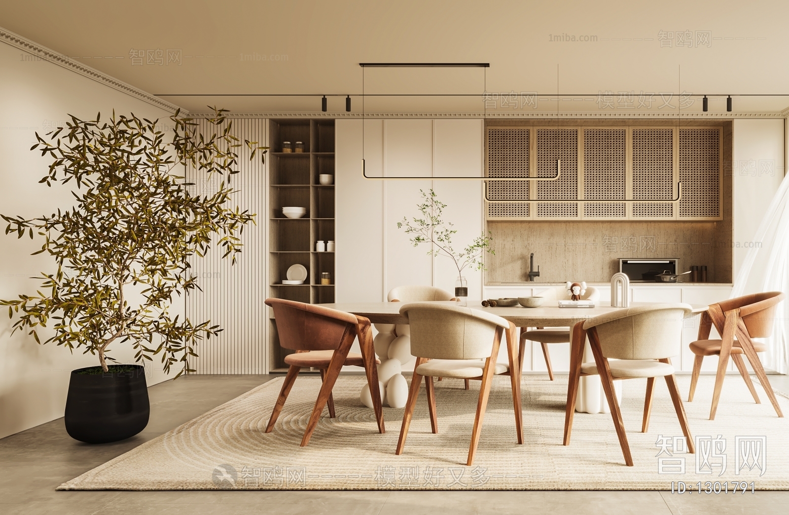 Wabi-sabi Style Dining Room